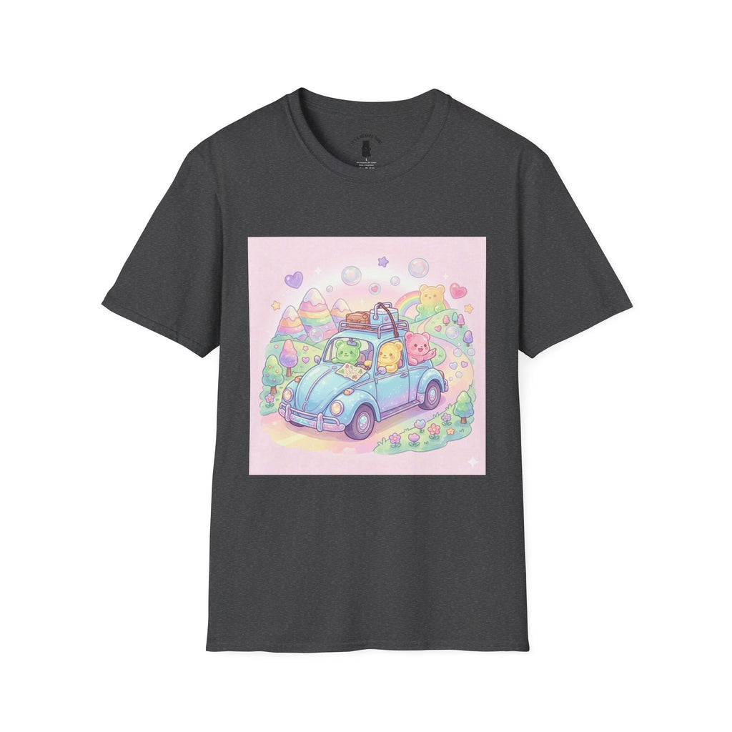 Buggy Road trip, Gooey Gummy Friends Adventure — Kawaii Graphic T-Shirt