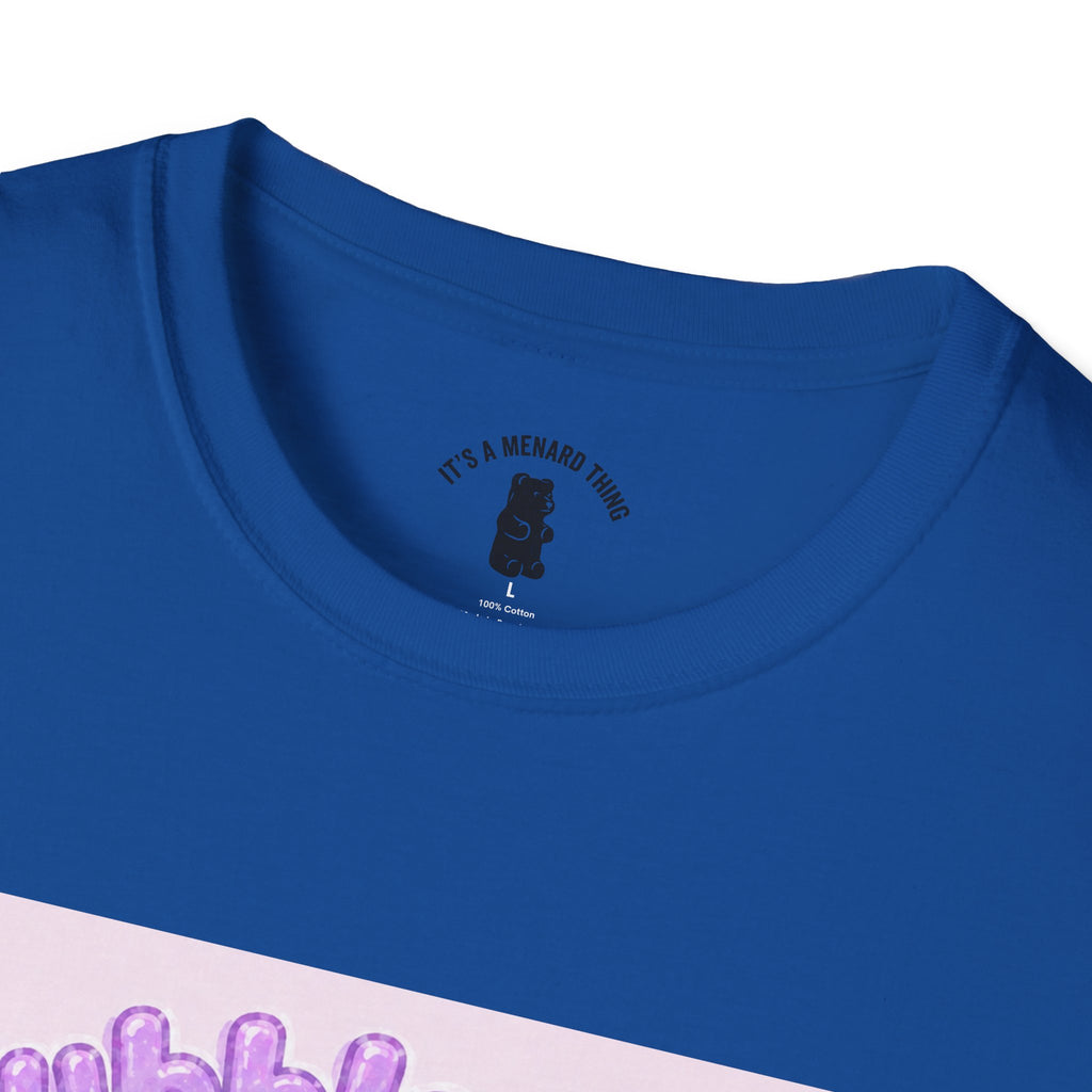 "Bubble Baby" Purple Gooey Gummy Bear — Cute Purple Boba Tea Graphic Tee