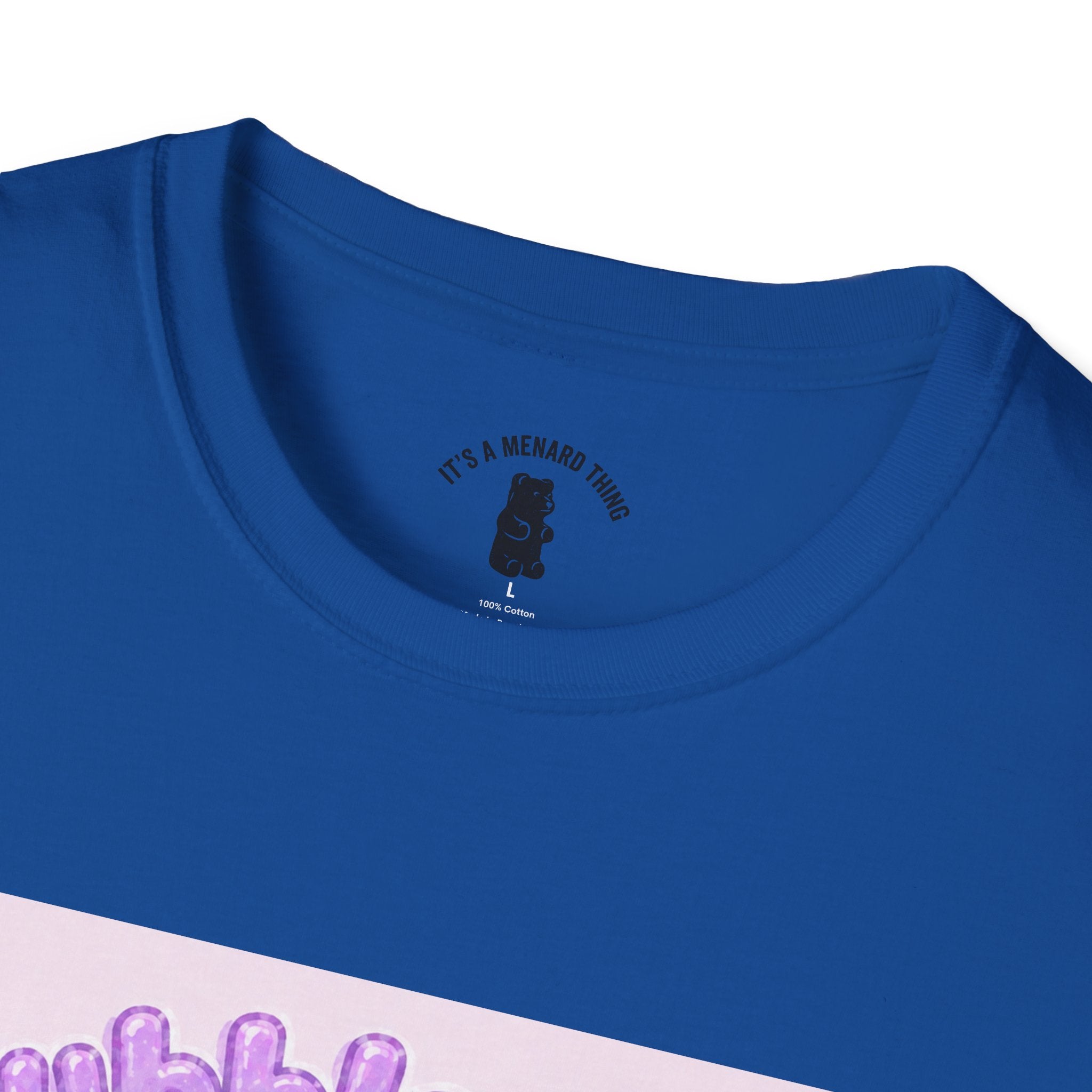 "Bubble Baby" Purple Gooey Gummy Bear — Cute Purple Boba Tea Graphic Tee