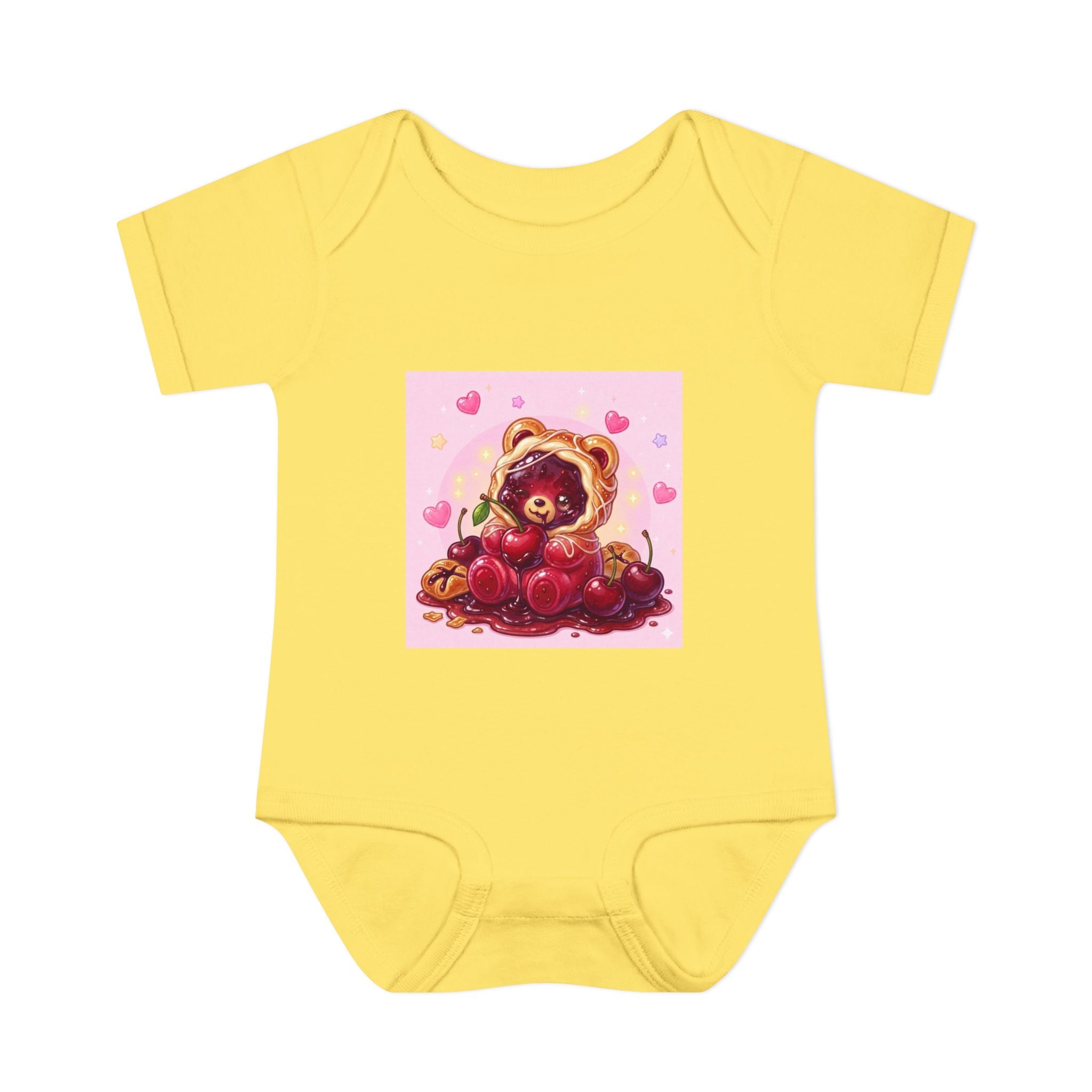 Cherry Danish Gooey Gummy Bear in Puff PJs (Infant Rib Onesie)