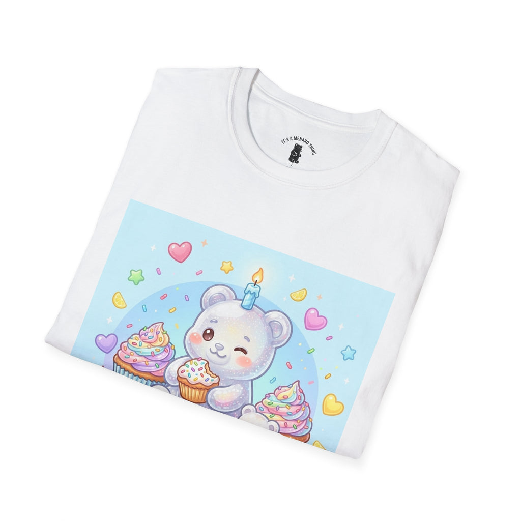 Birthday Cake and Party Gooey Gummy Bear— Kawaii Graphic T-Shirt