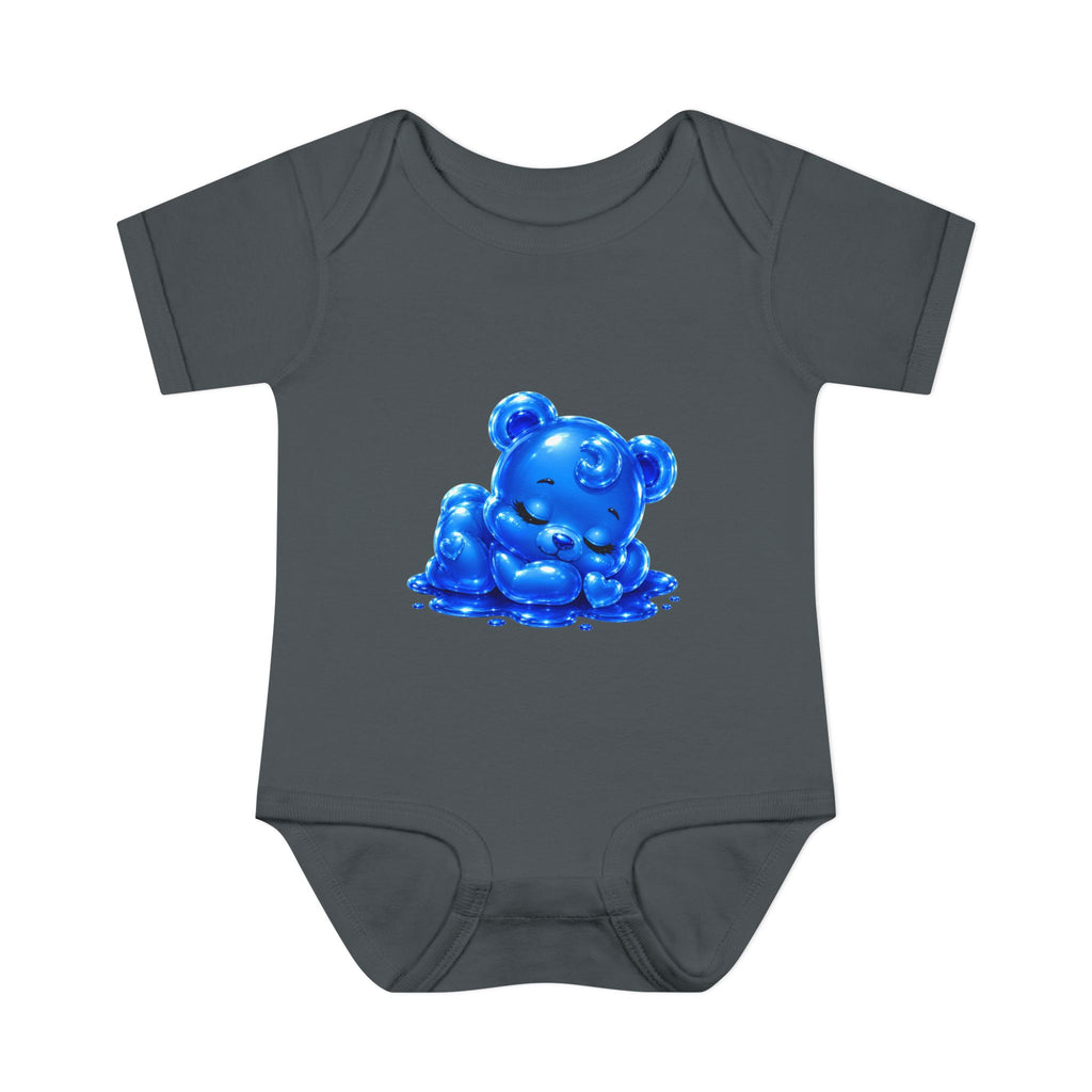 Taking a Nap, Blue Oozy Baby Gummy Bear Cutie Addition- Graphic Onesie