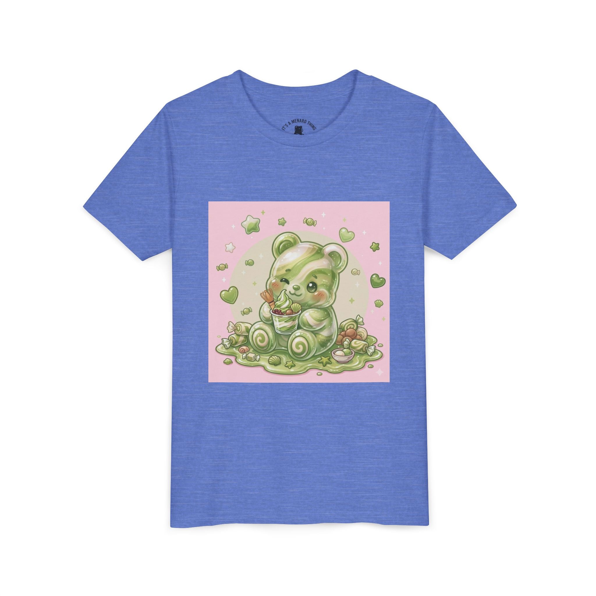 Matcha and Cream Gooey Gummy Bear Graphic Youth T-Shirt