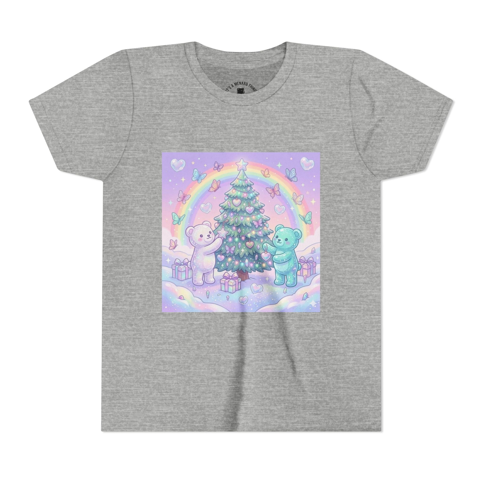 Gooey Gummy Bears Decorating Christmas Tree with Rainbow | Holiday Youth Shirt