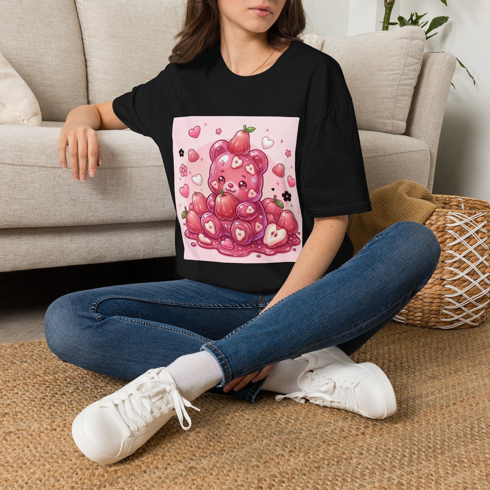 Beautiful Pink Rose Bell Apple, Exotic Oozy Gummy Bear — Cute Graphic Shirt