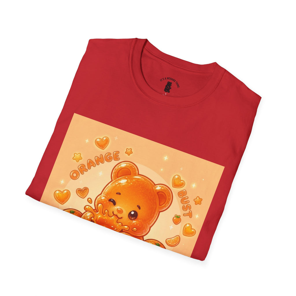 Orange Burst Gooey Gummy Bear T-Shirt —  Kawaii Graphic T-Shirt