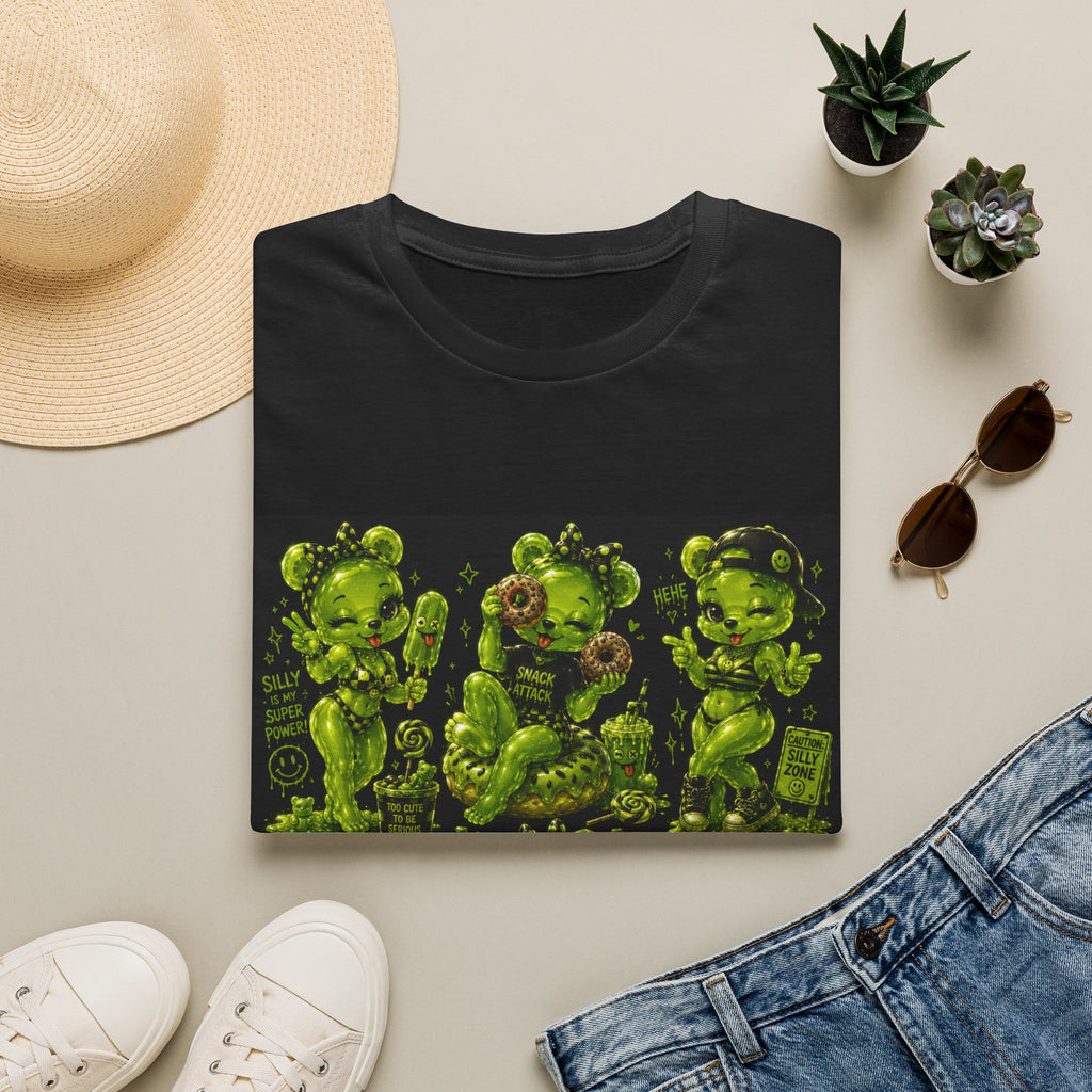Lime Green Retro Oozy Bear Babe, Beach Pin Up- Adult Graphic Shirt (18+)