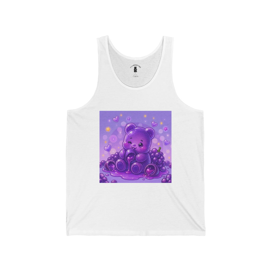 Gooey Grape Purple Gummy Bear -Kawaii Graphic Tank Top