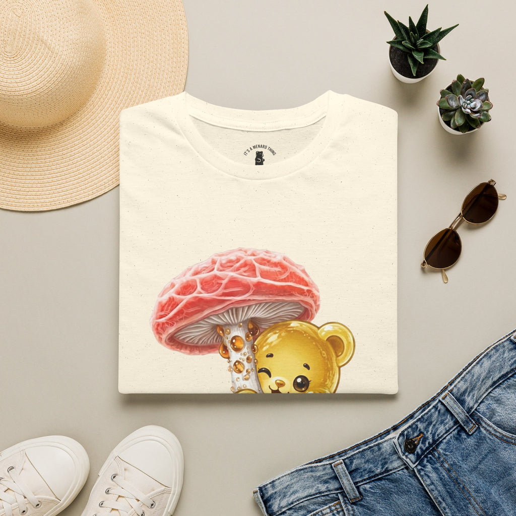 Sticky Strange Orange Mushroom, Yellow Oozy Bear Gummy- Graphic shirt