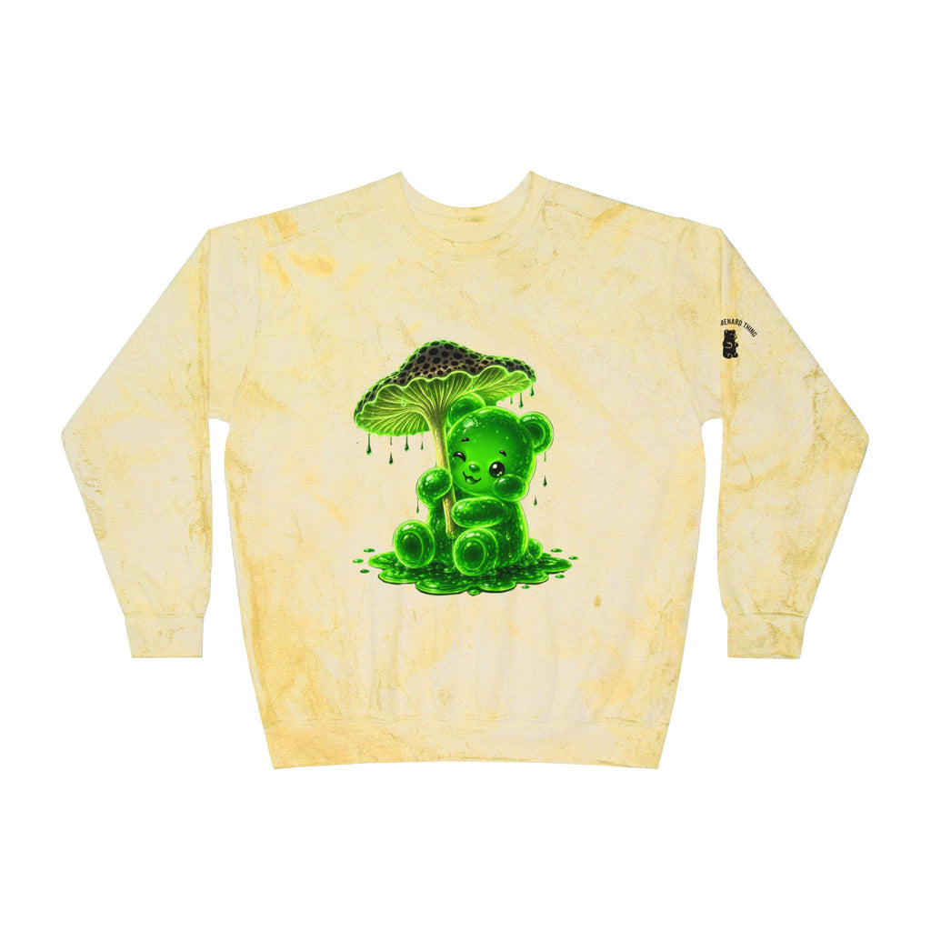 Glowing Green Mushroom, Gooey Gummy Bear-Kawaii Graphic Sweatshirt