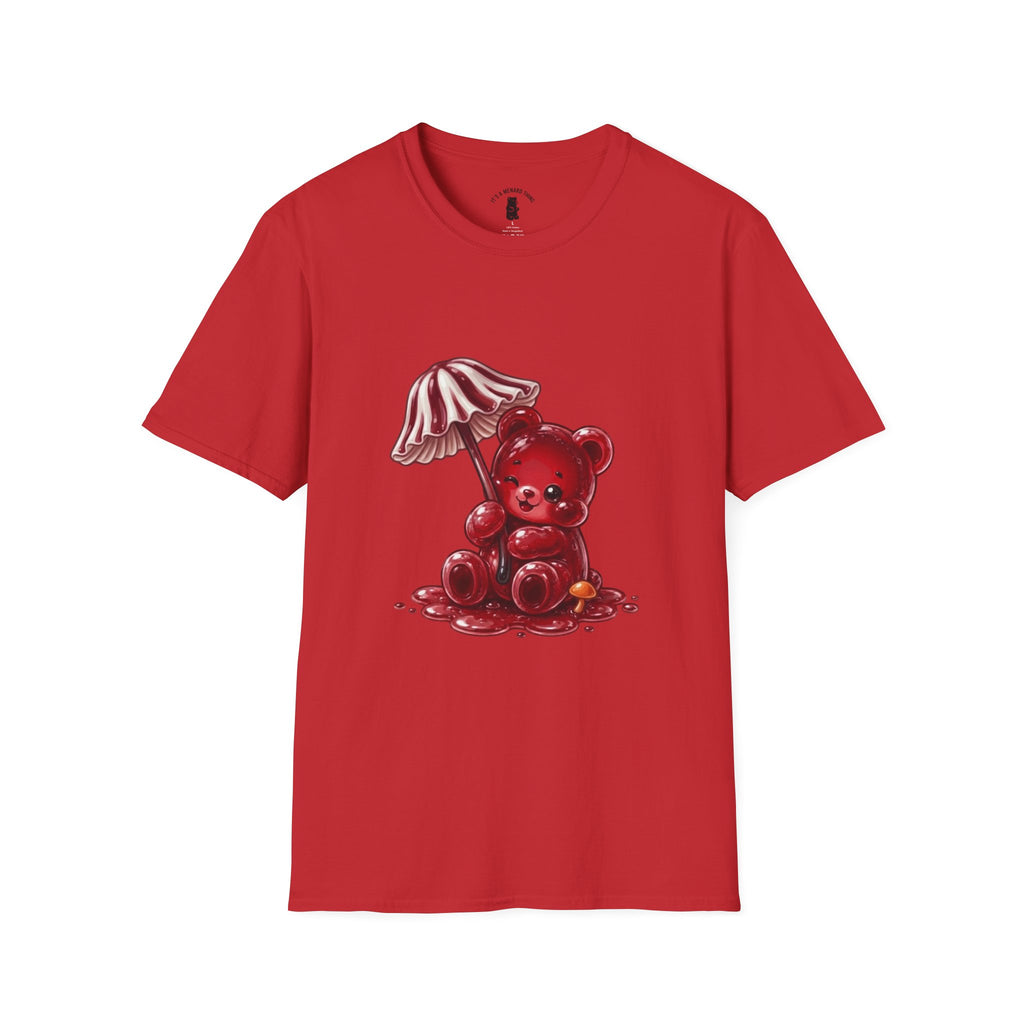 Special Red Stripped Mushroom Umbrella, Oozy Bear Gummy Friend- Graphic Shirt