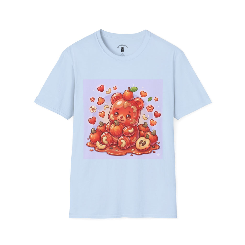 Scrumptious Cashew Apple, Oozy Gummy Bear Friend — Kawaii Graphic Shirt