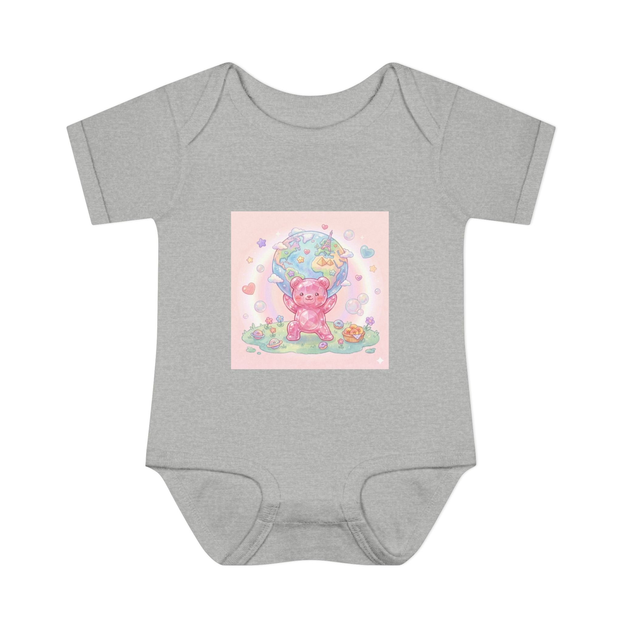 Infant Bodysuit — World Atlas Gummy bear Design