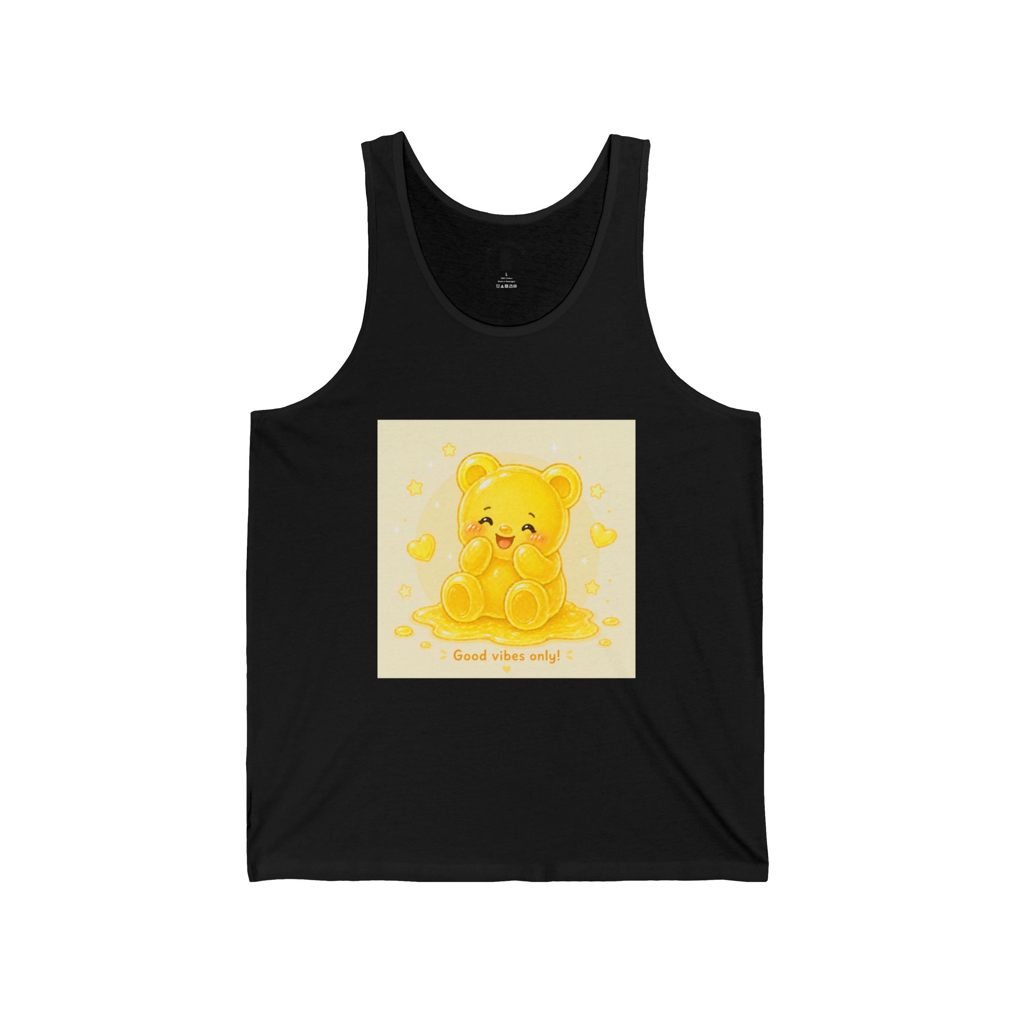 Happy Golden Yellow Good Vibes, Gooey Gummy Bear — Kawaii Graphic Tank top