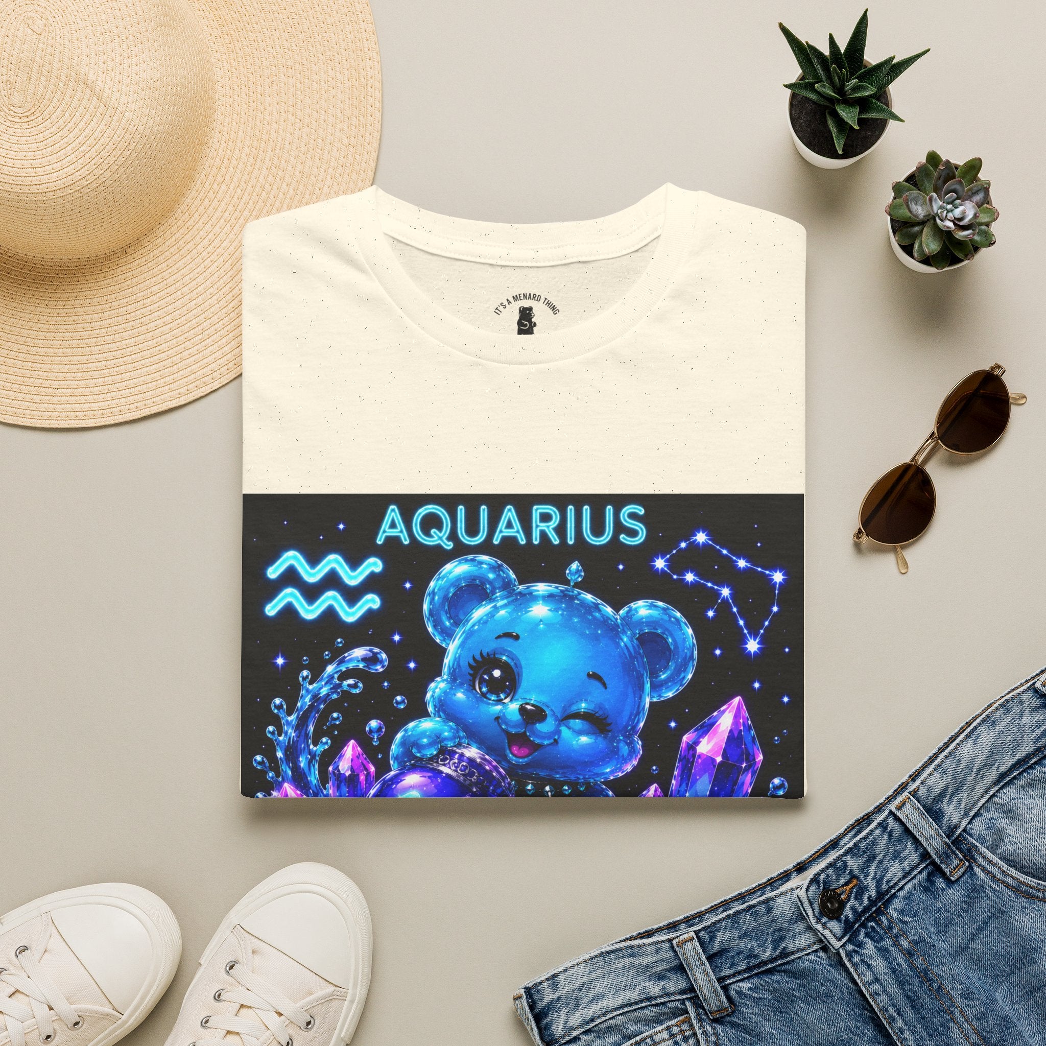 Aquarius Zodiac Astrology Oozy Bear Friend Special Addition- Graphic Shirt