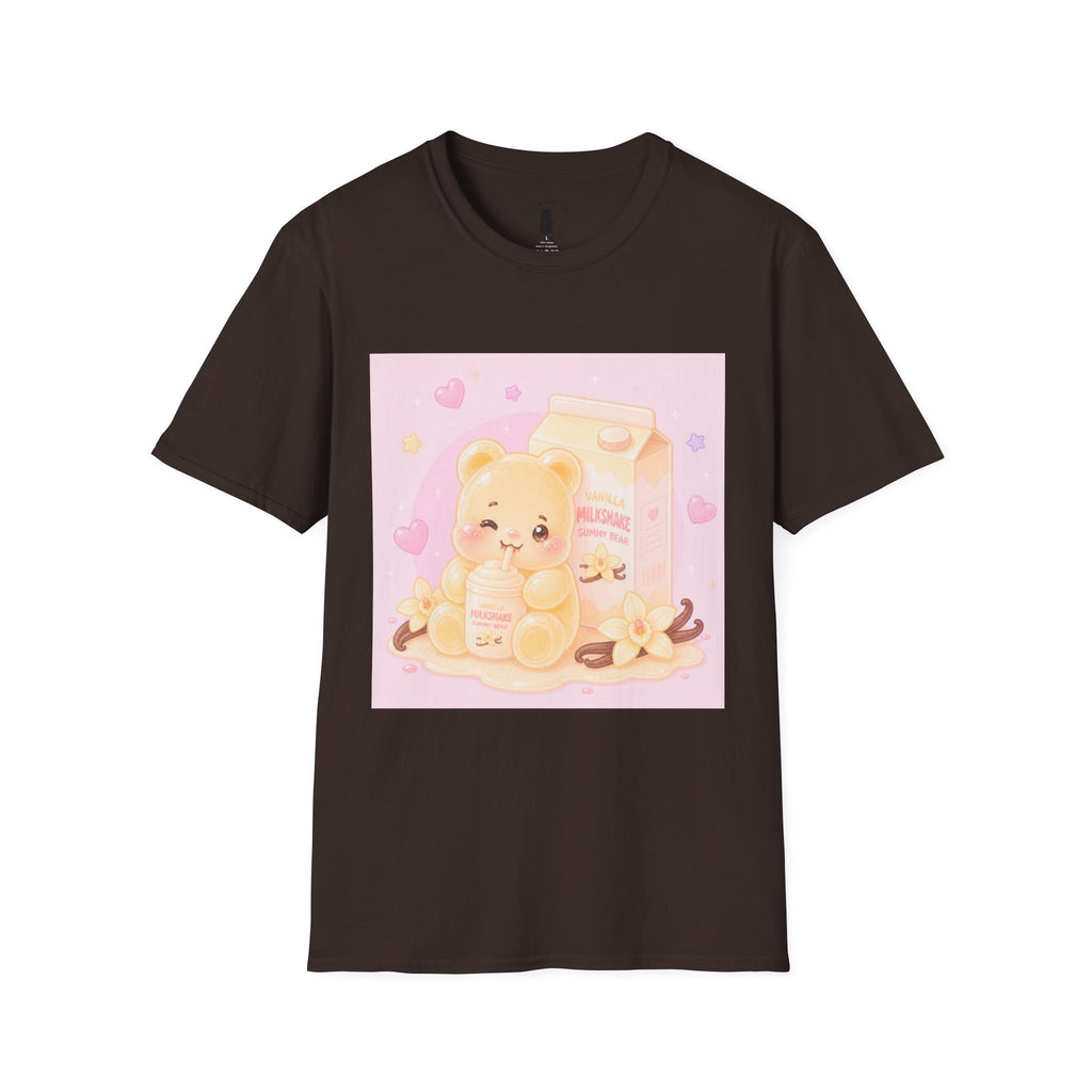Vanilla Milkshake Gooey Gummy Cartoon T-Shirt — Pastel Aesthetic Tee