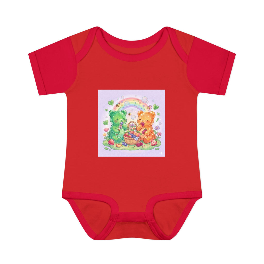 Fruit Garden Eating Gooey Gummy Bears Infant Bodysuit — Baby Shower Gift