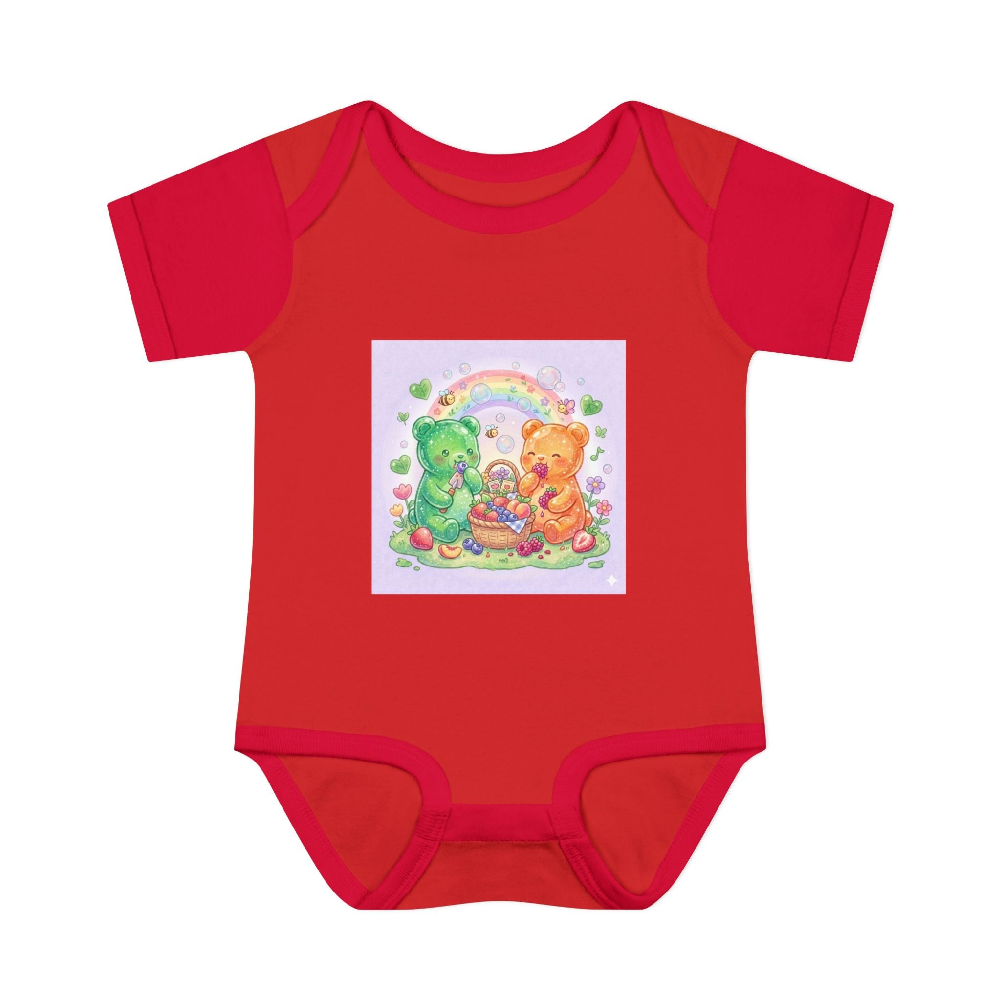 Fruit Garden Eating Gooey Gummy Bears Infant Bodysuit — Baby Shower Gift
