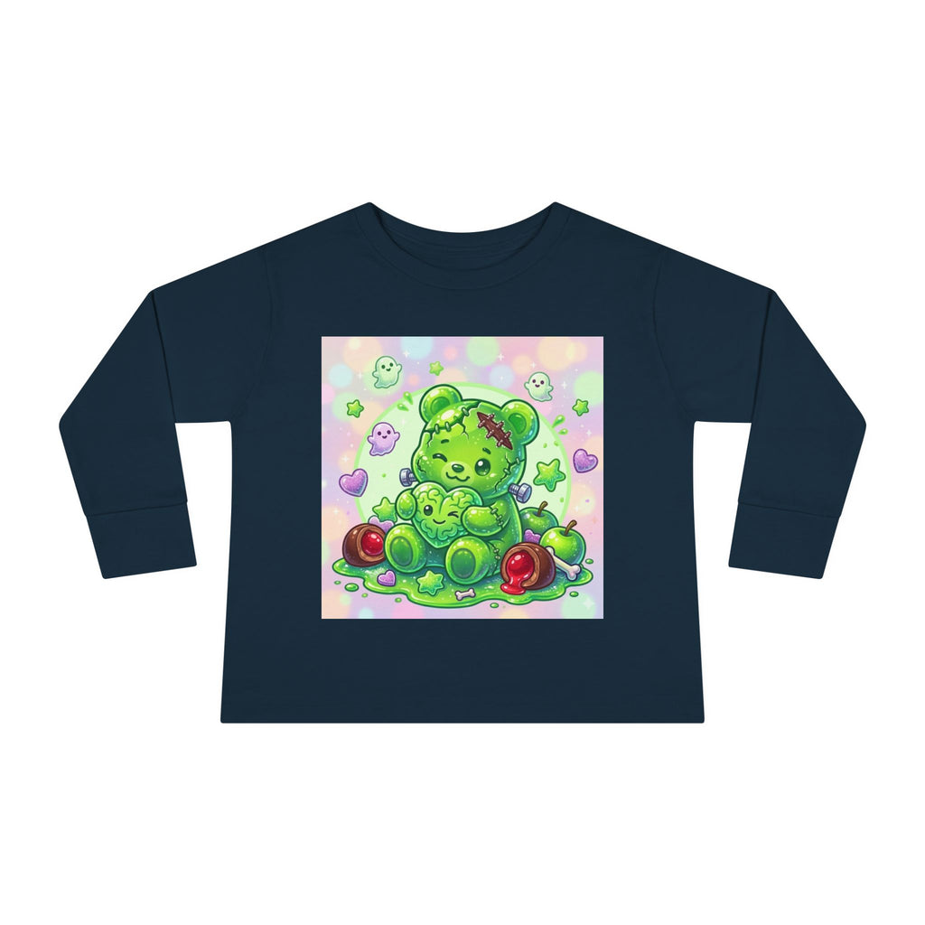 Franken-Oozy-Bear Gummy Friend, Halloween Addition- Graphic Long Sleeve Shirt