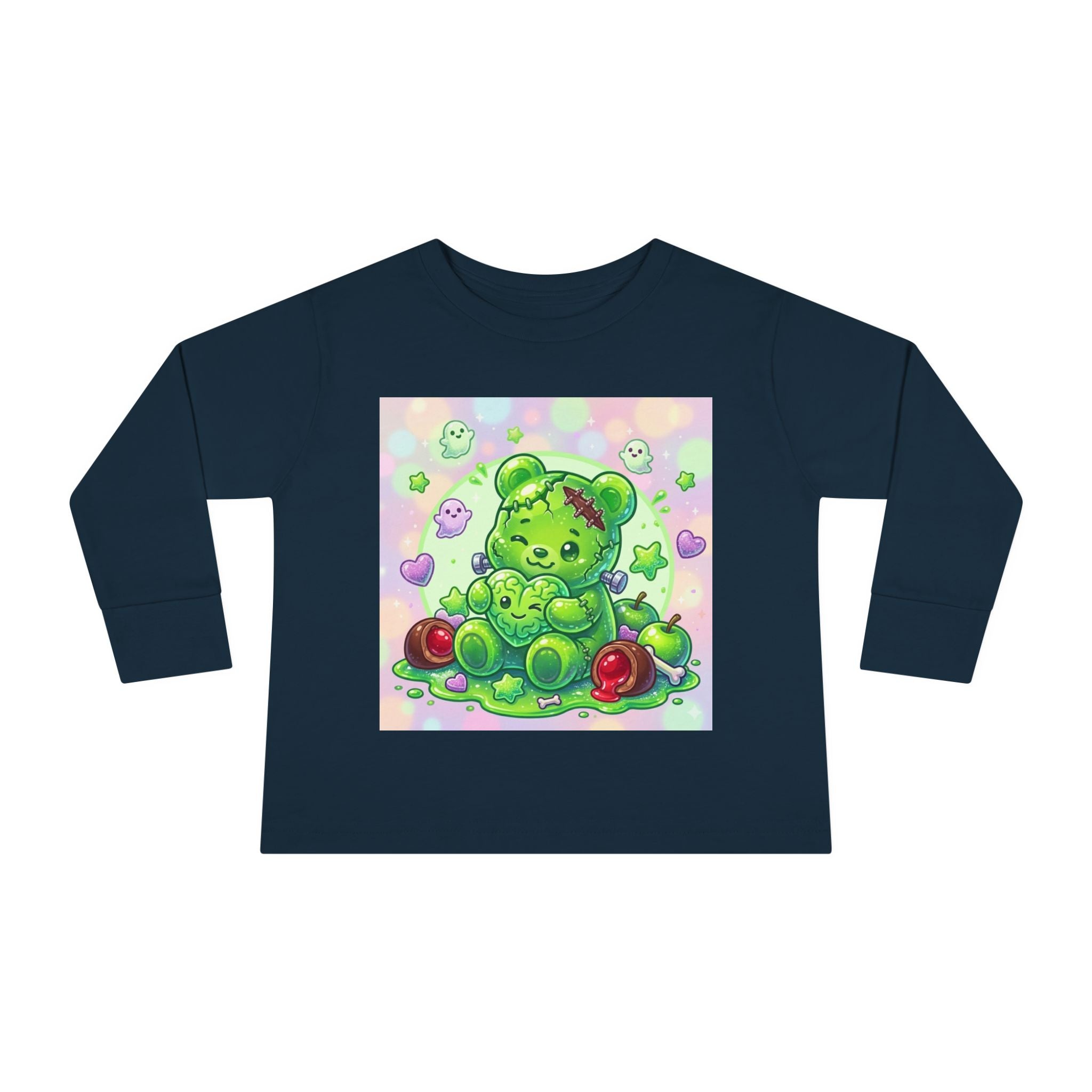 Franken-Oozy-Bear Gummy Friend, Halloween Addition- Graphic Long Sleeve Shirt
