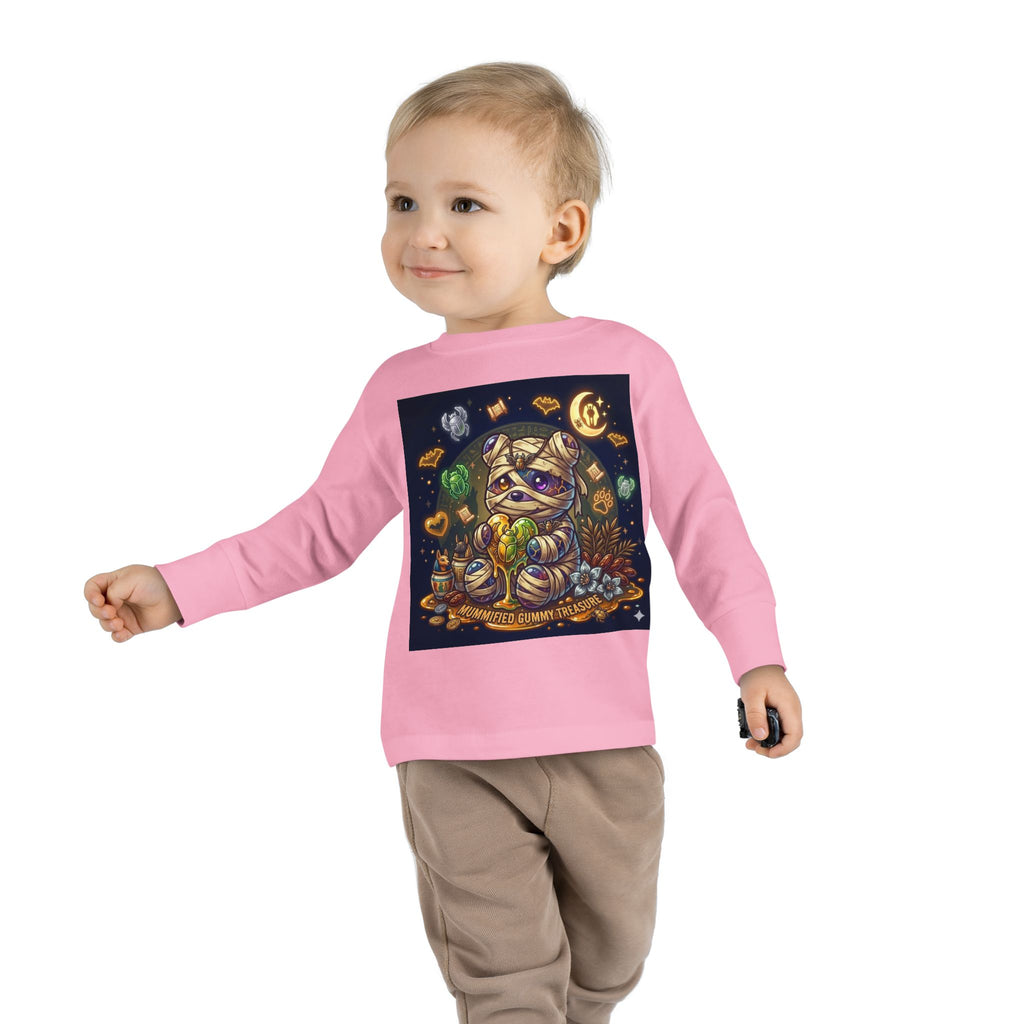 Cute Mummy Halloween Oozy Bear Special- Kids Graphic Long Sleeve Shirt