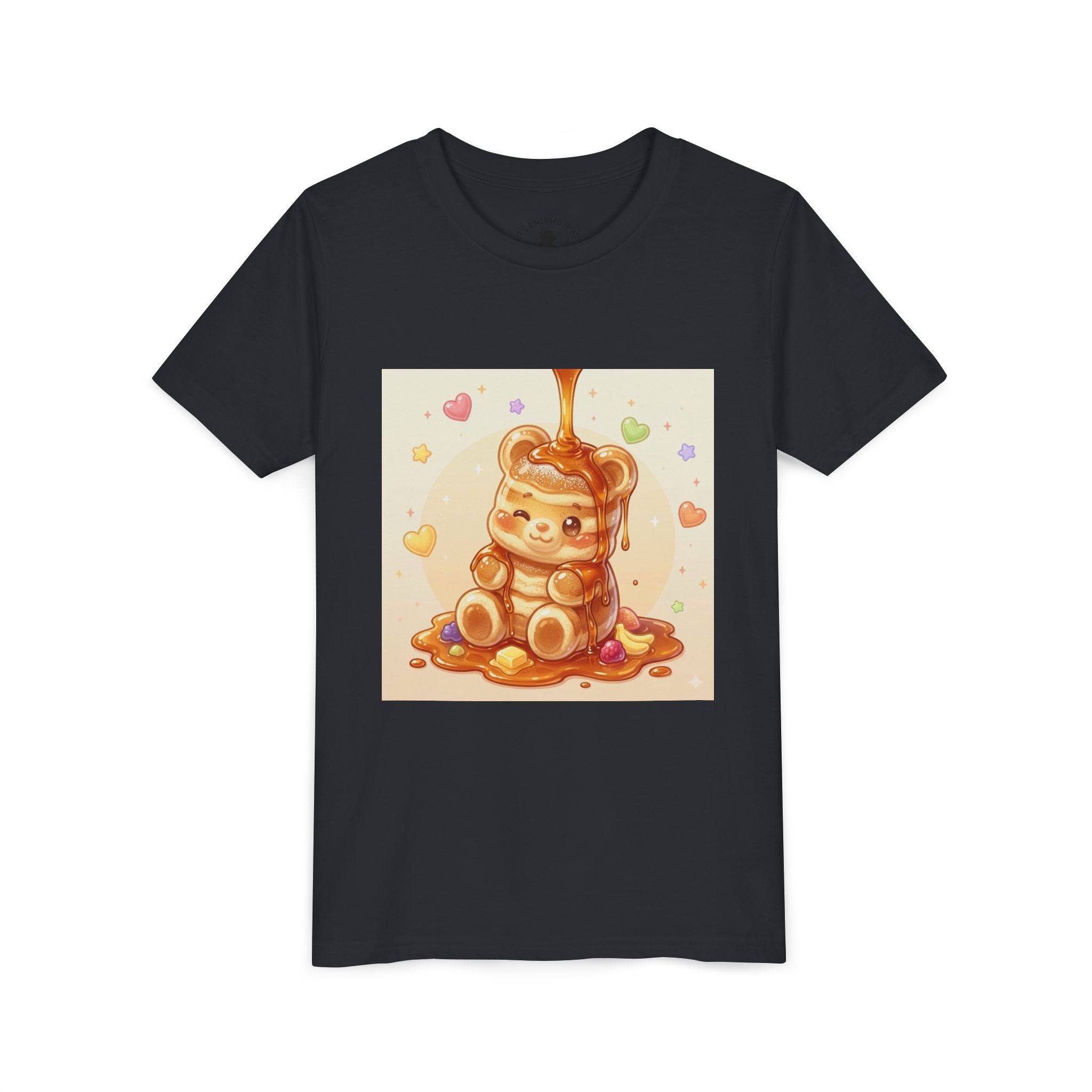 Fluffy Thick Gooey Gummy Pancake Bear Youth T-Shirt