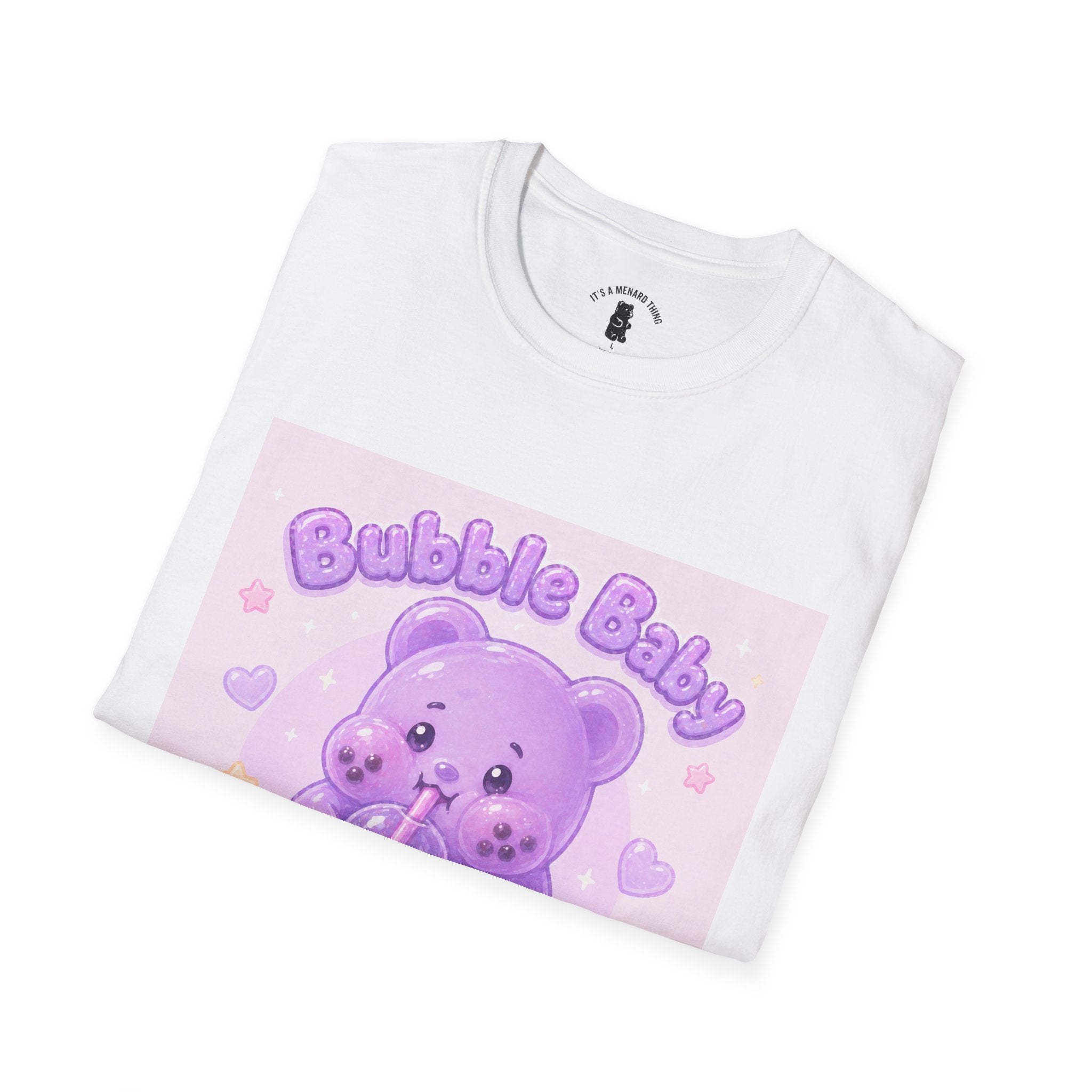 "Bubble Baby" Purple Gooey Gummy Bear — Cute Purple Boba Tea Graphic Tee