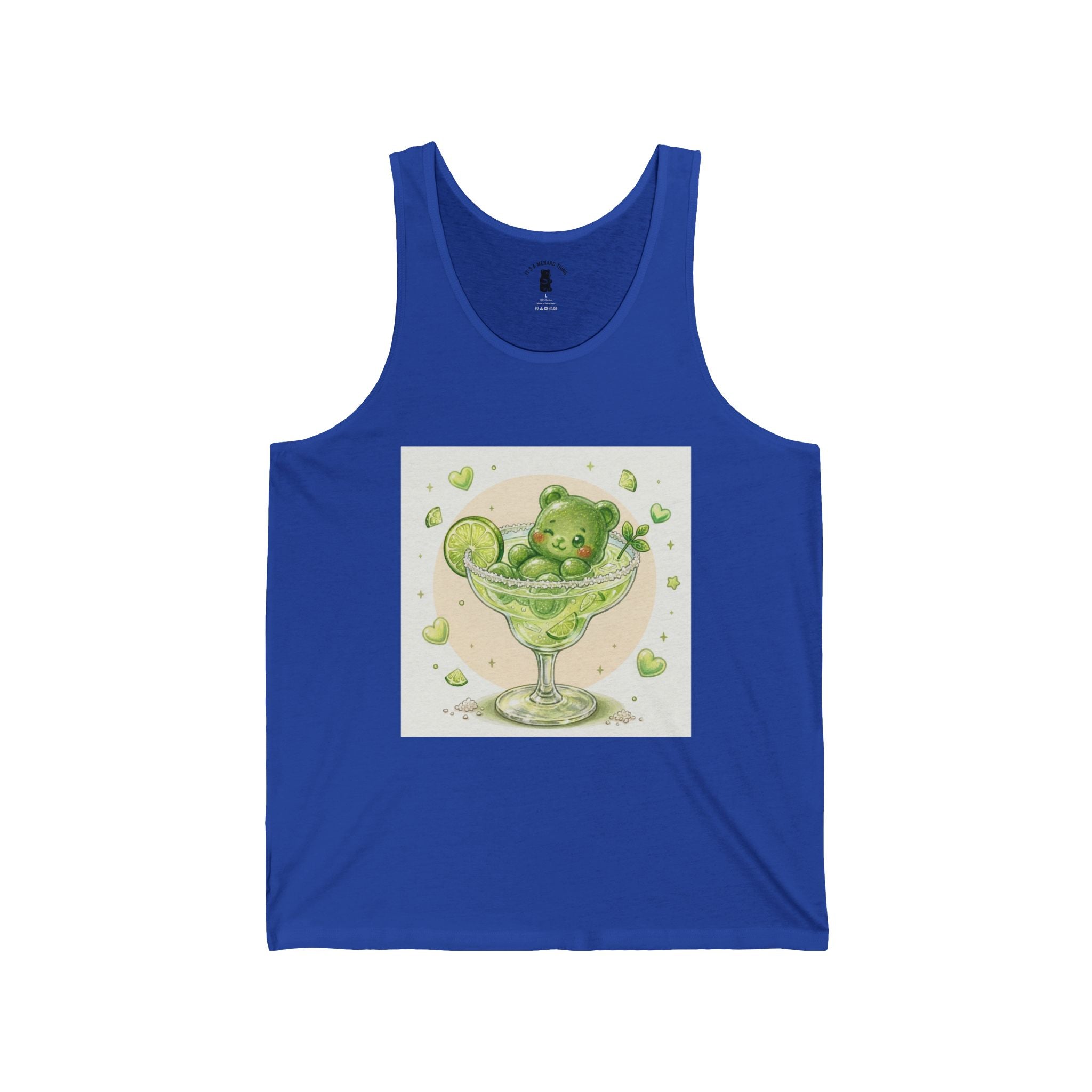 Lime Margarita Special, Green Boozy Gooey Gummy Bear — Kawaii Graphic Tank Top