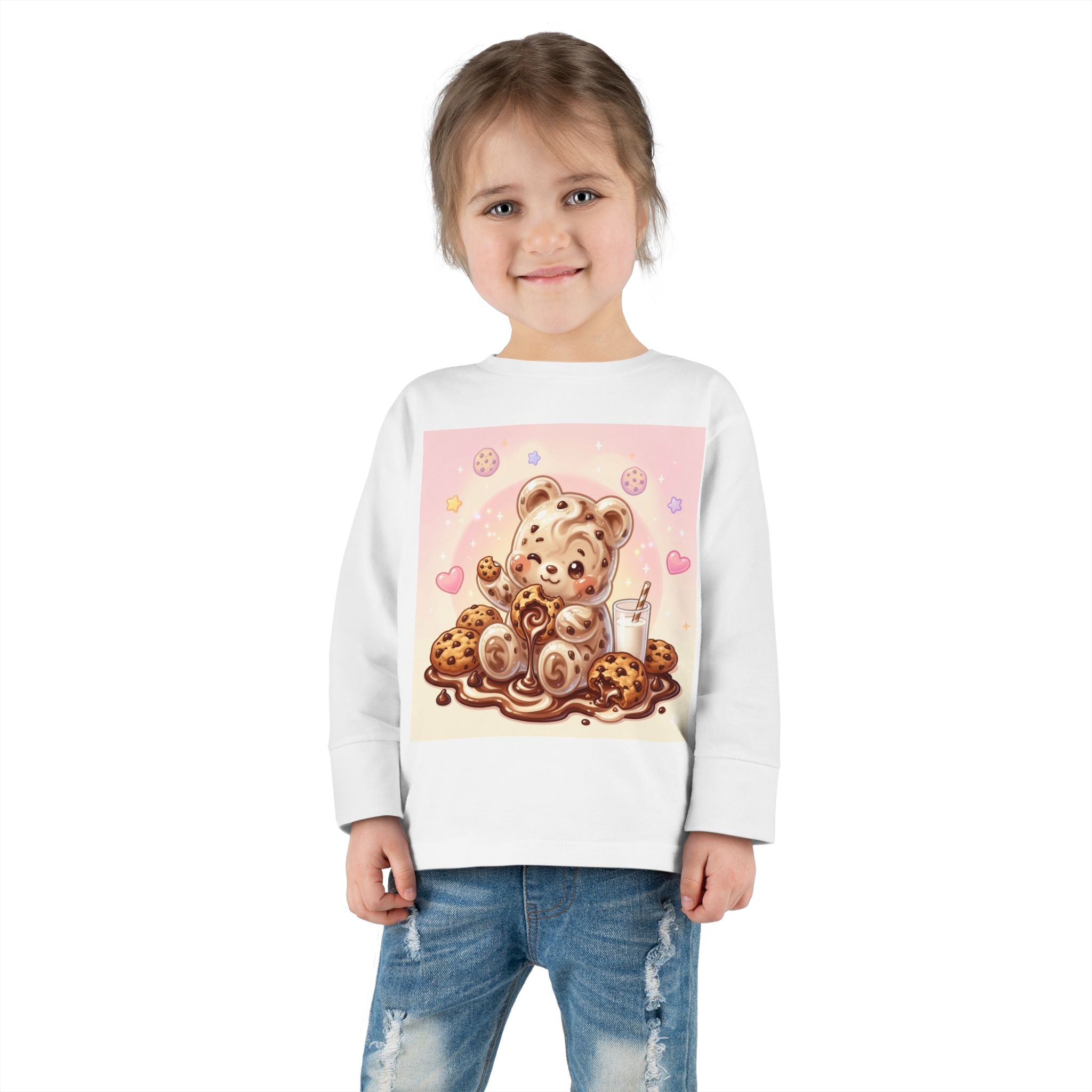 Milk & Cookies, Fudge Oozy Bear Gummy Friend- Kids Graphic Long sleeve Shirt