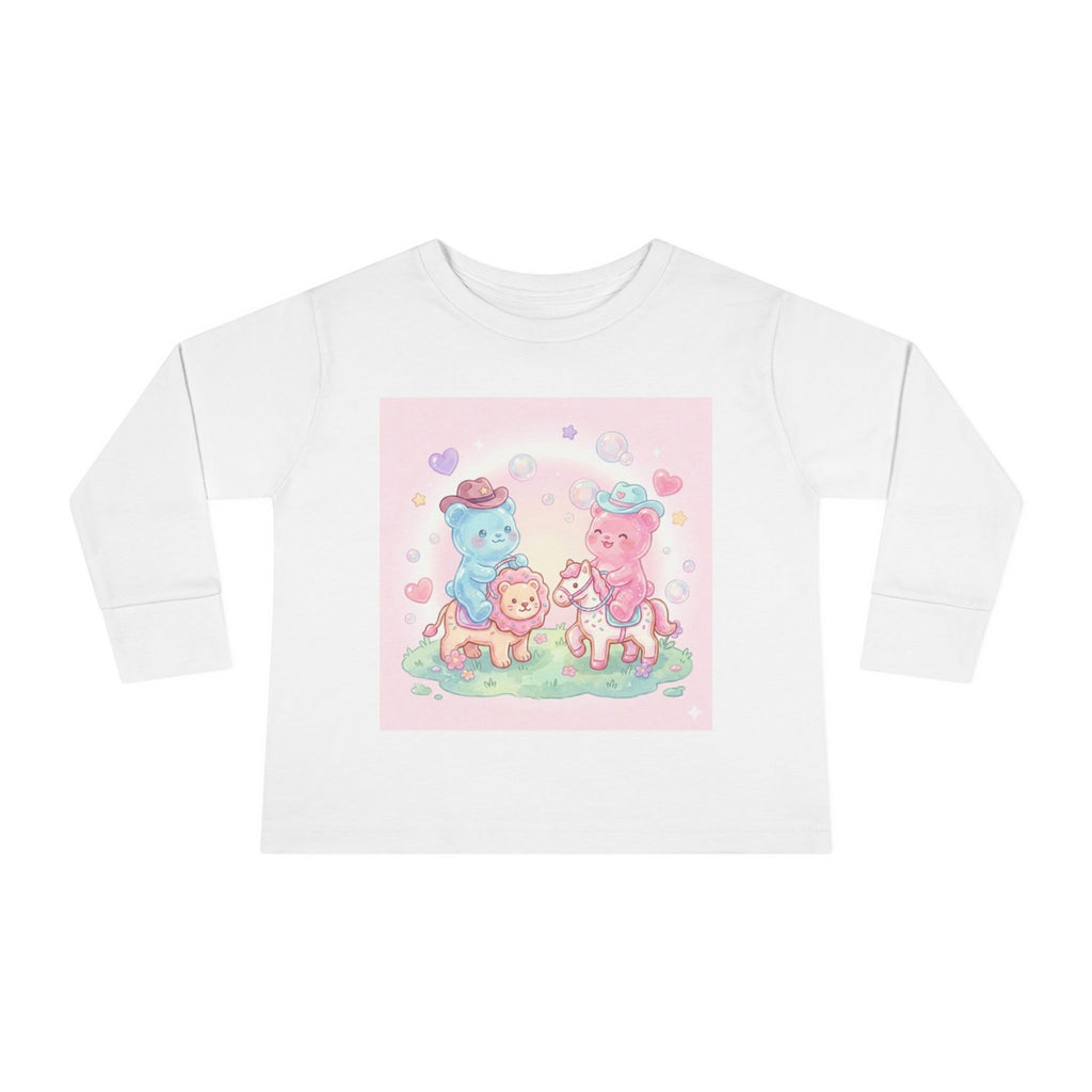 Oozy Bear Gummies Riding Frosted Animal Cookies- Graphic Long Sleeve Shirt
