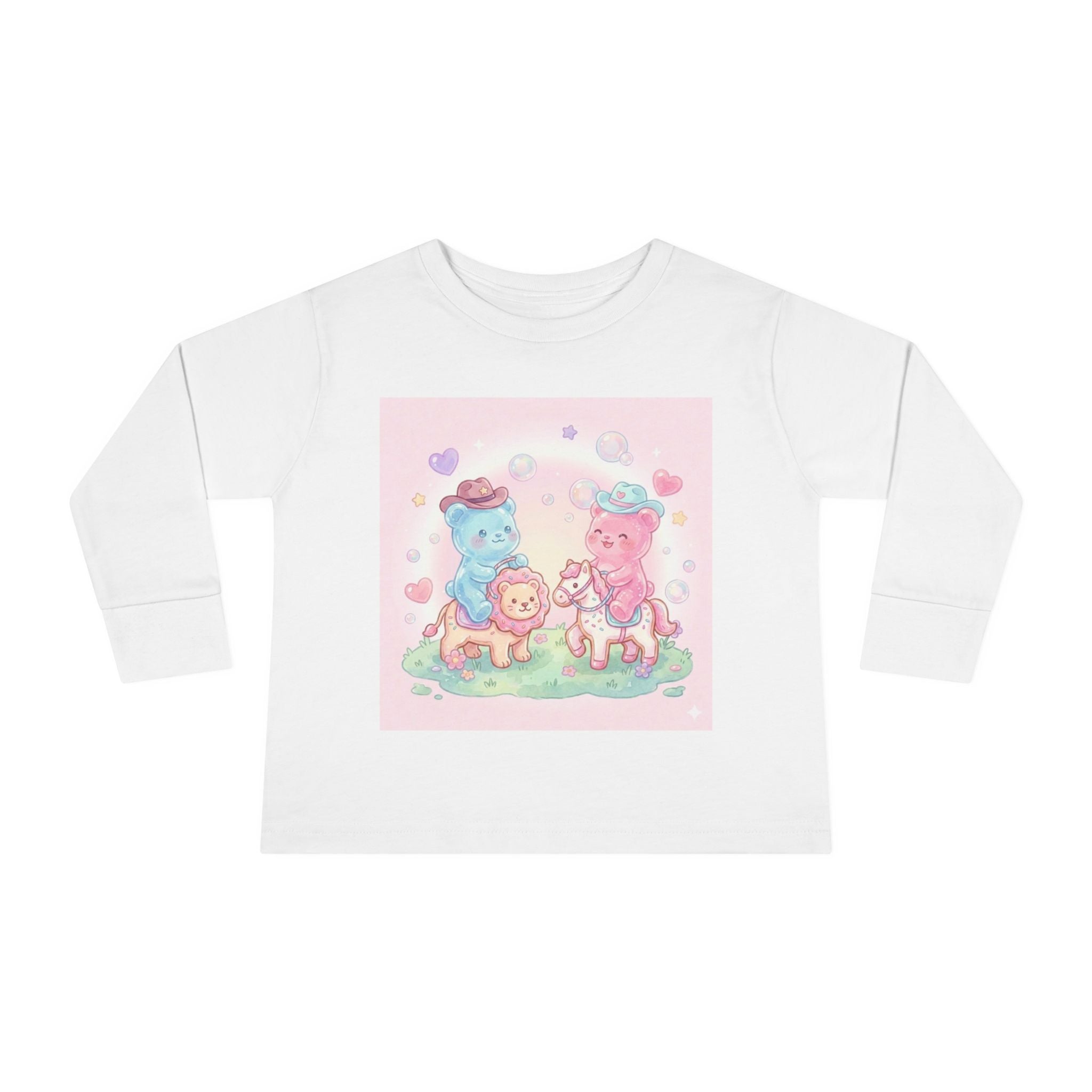 Oozy Bear Gummies Riding Frosted Animal Cookies- Graphic Long Sleeve Shirt
