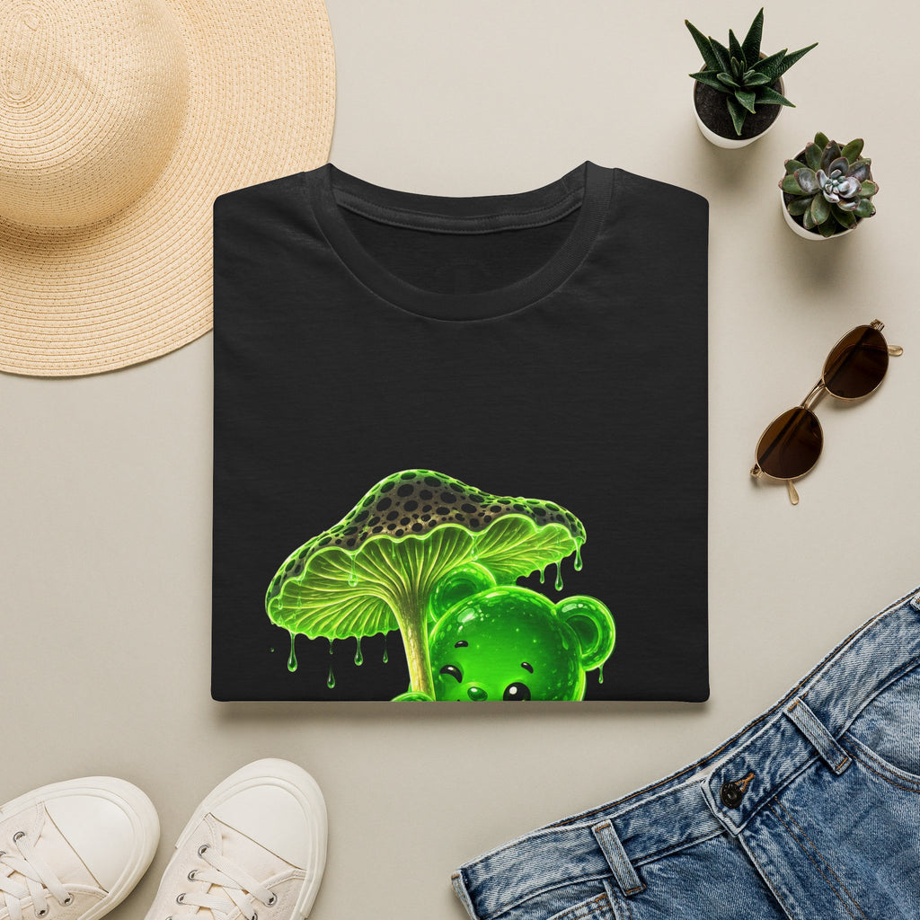 Glowing Green Neon Mushroom Special Addition, Oozy Bear Friend- Graphic Shirt
