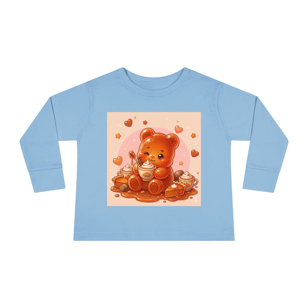 Sweet Pumpkin & Spiced Latte, Oozy Bear Gummy Friend- Kids Graphic Long Sleeve Shirt