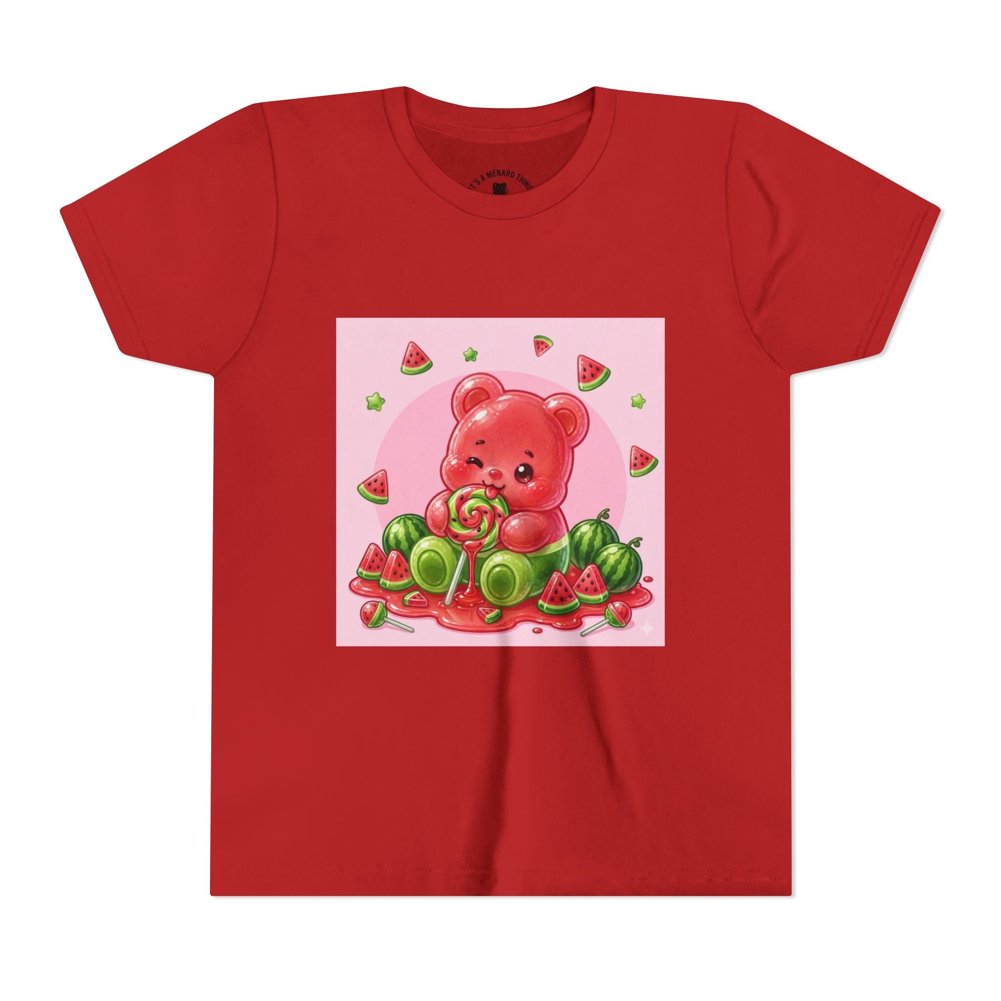 Watermelon Swirl Lollipop Gooey Gummy Bear- Youth Shirt