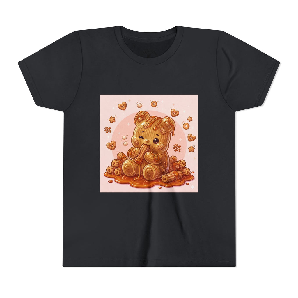 Churro & Dulce de Leche Drizzle Gooey Gummy Bear Graphic Youth T-Shirt