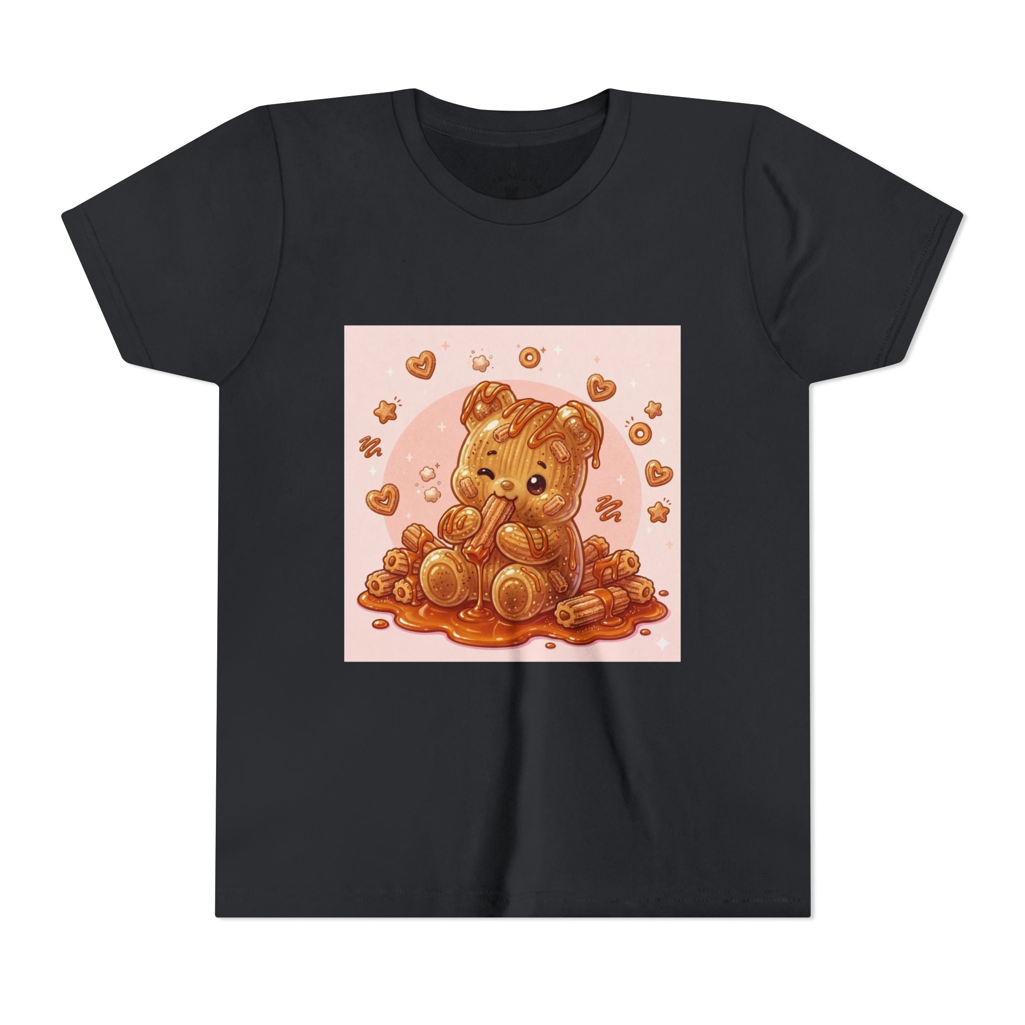 Churro & Dulce de Leche Drizzle Gooey Gummy Bear Graphic Youth T-Shirt