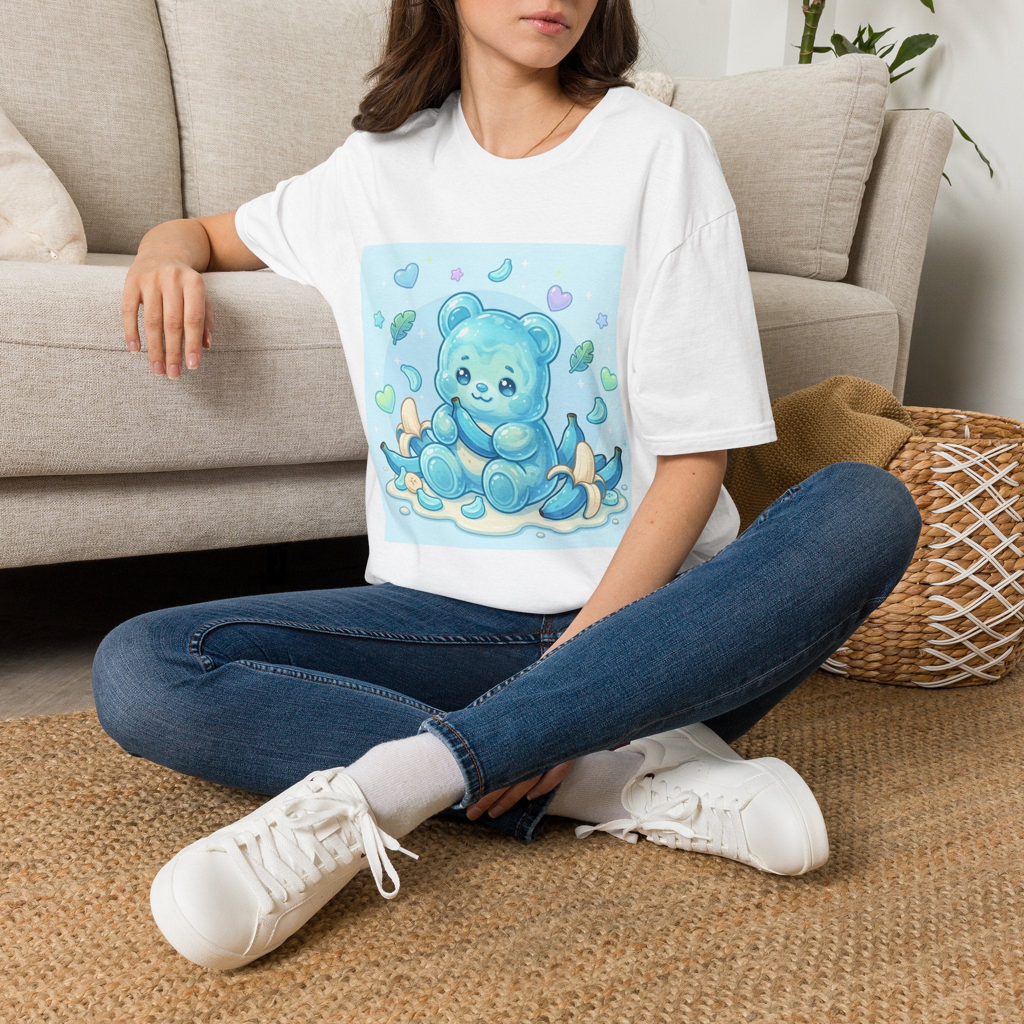 Exotic Blue Java Banana Baby Oozy Bear Friend- Kawaii Graphic Shirt