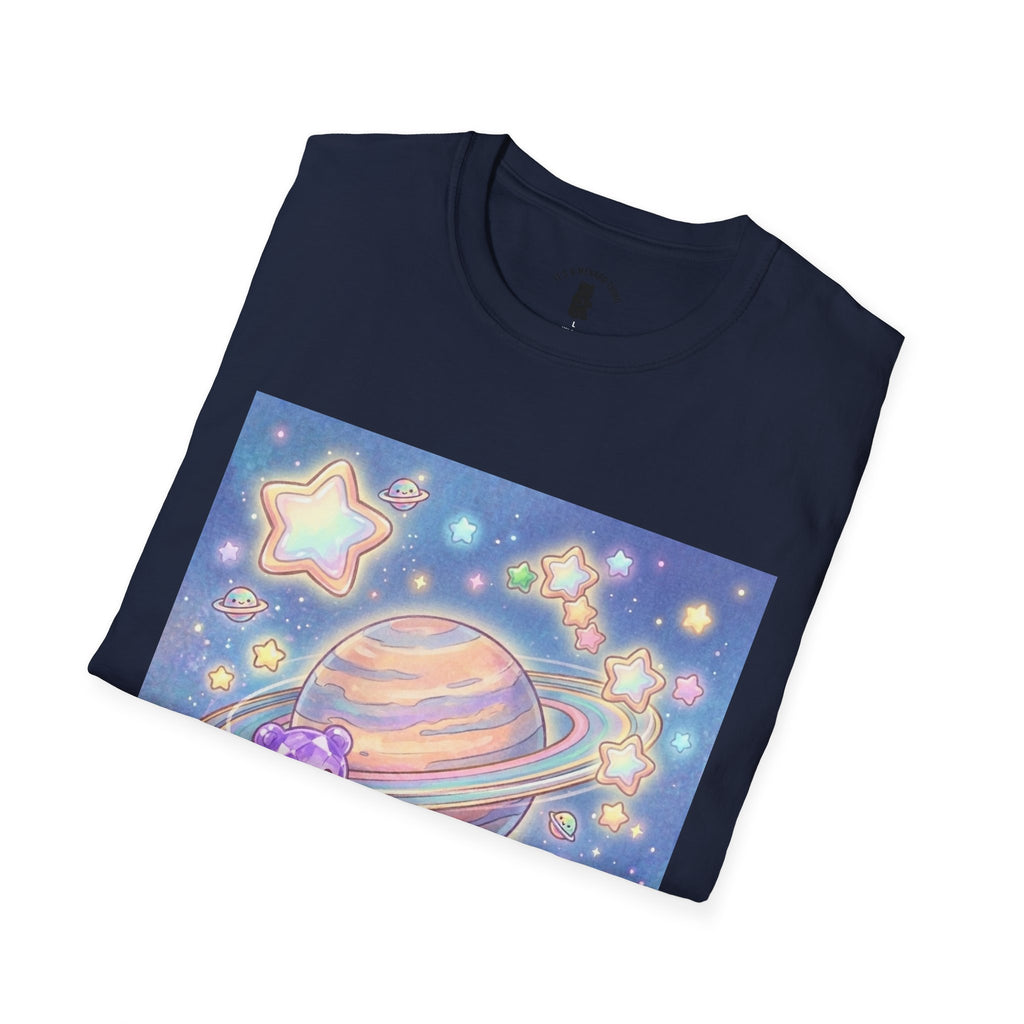 Look Upon Saturn, Purple Crystal Gooey Gummy Bear — Kawaii Graphic T-Shirt