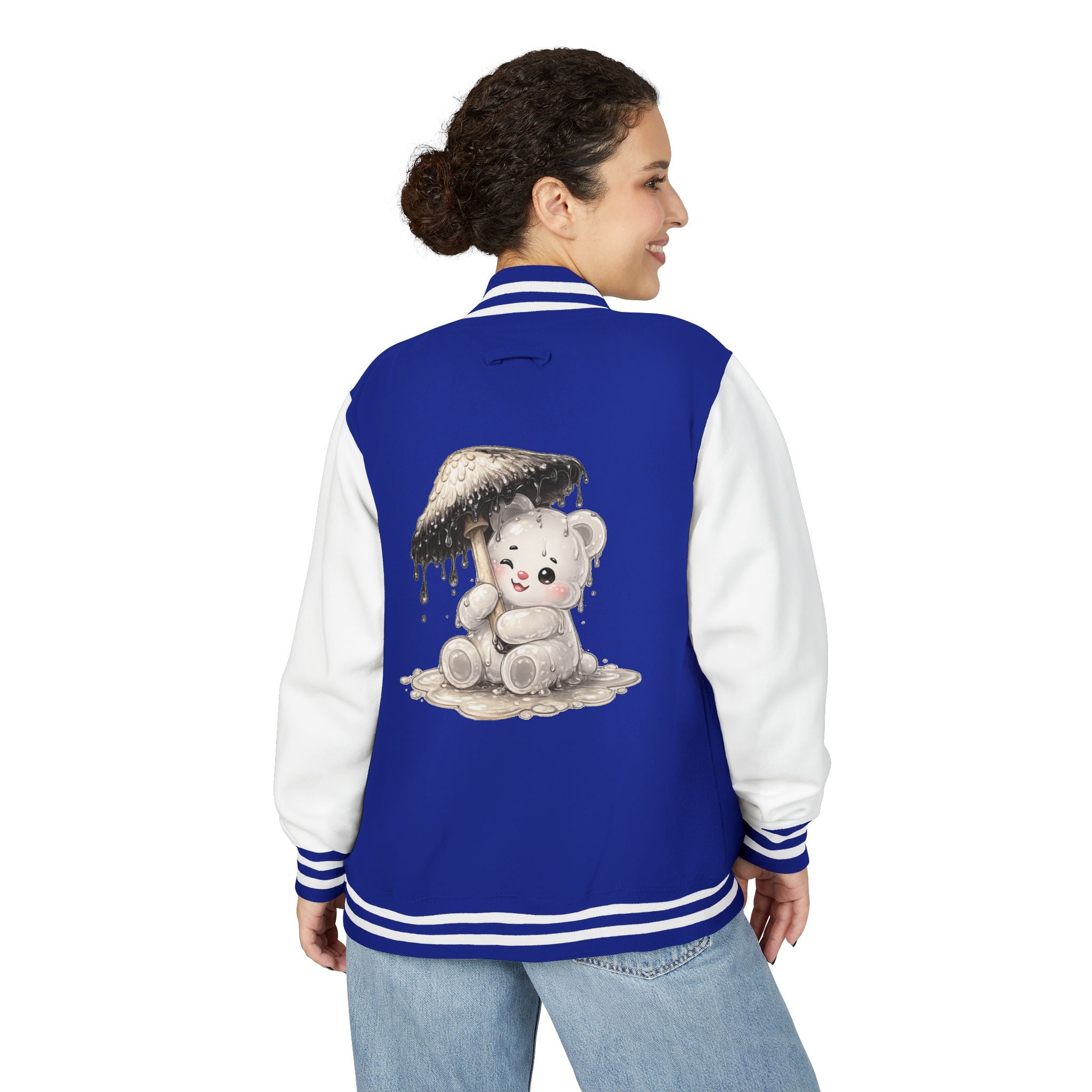 Pretty Ink Cap Mushroom, White Gooey Gummy Bear – Vintage Varsity Jacket
