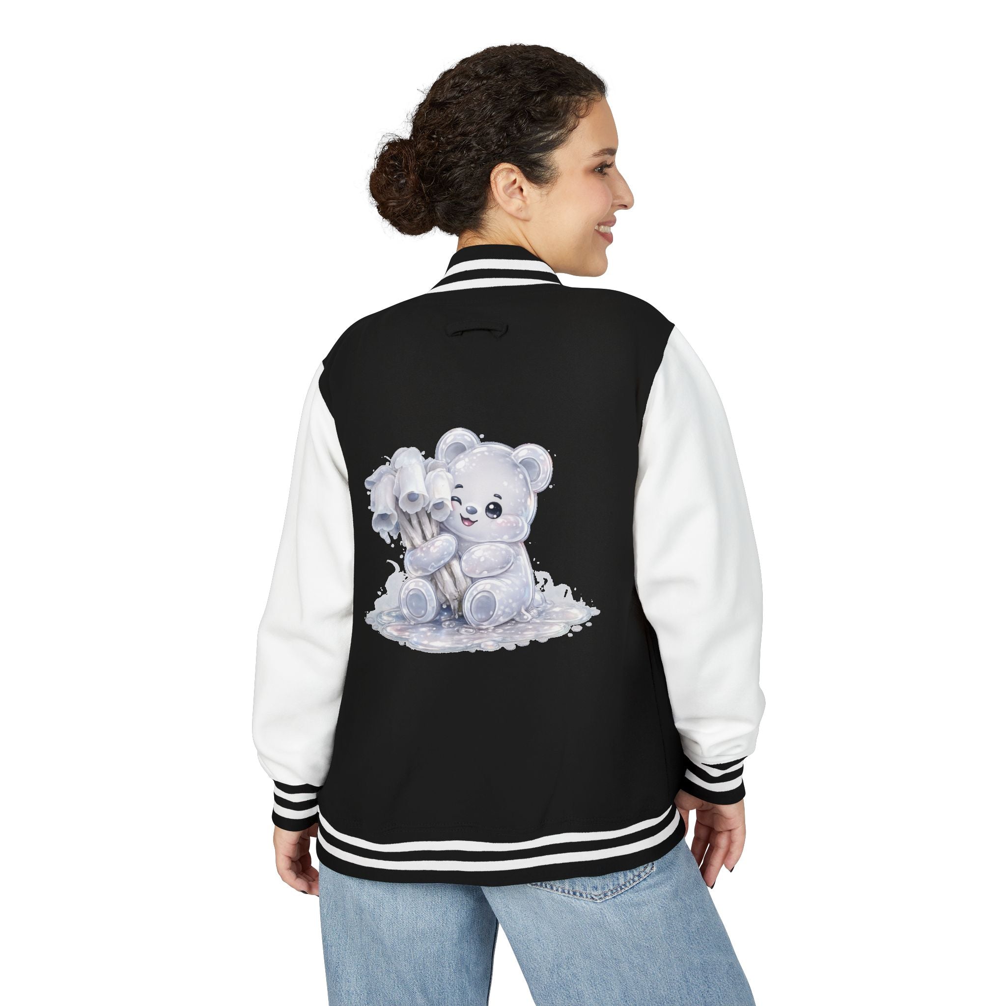 White Ghost Pipe Custer, Oozy Bears Mushroom Special- Letterman Graphic Jacket