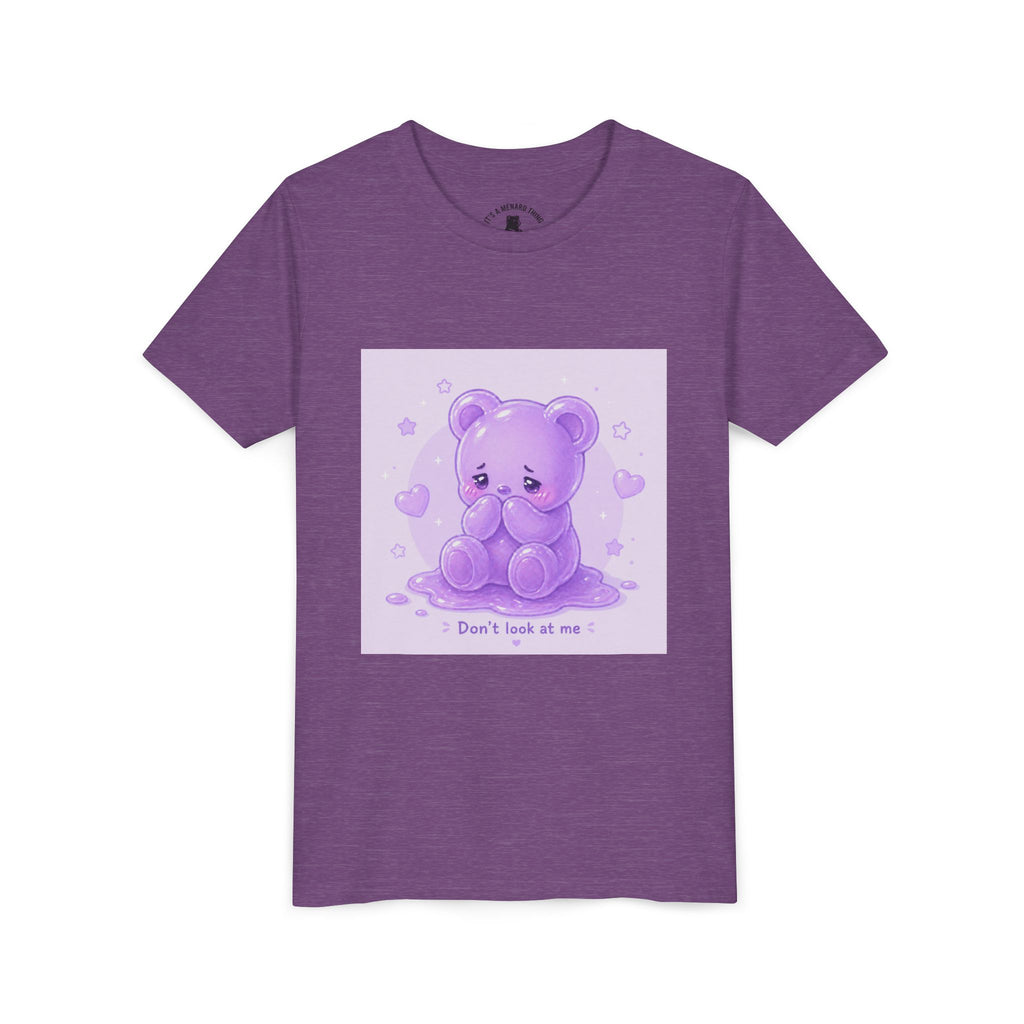 Shy Purple Gooey Gummy Bear “Don’t Look at Me” Graphic