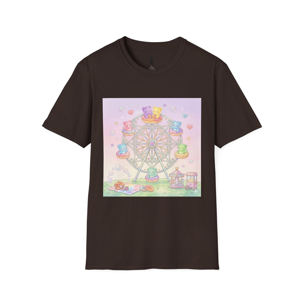 Carnival, Riding the Ferris Wheel with Gooey Gummy Friends T-Shirt — Cute Graphic Tee