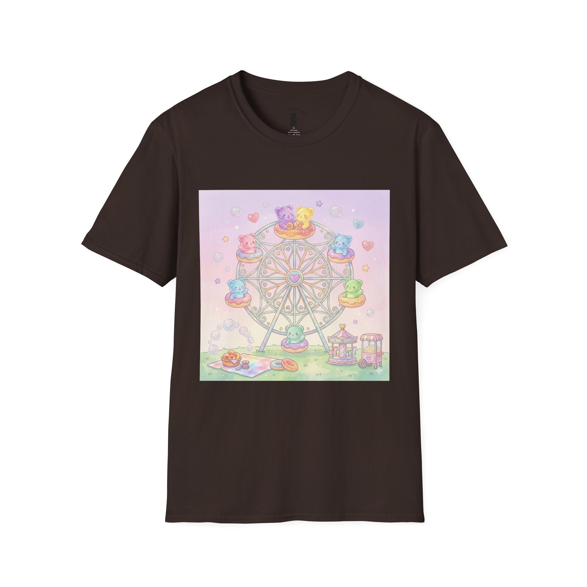 Carnival, Riding the Ferris Wheel with Gooey Gummy Friends T-Shirt — Cute Graphic Tee