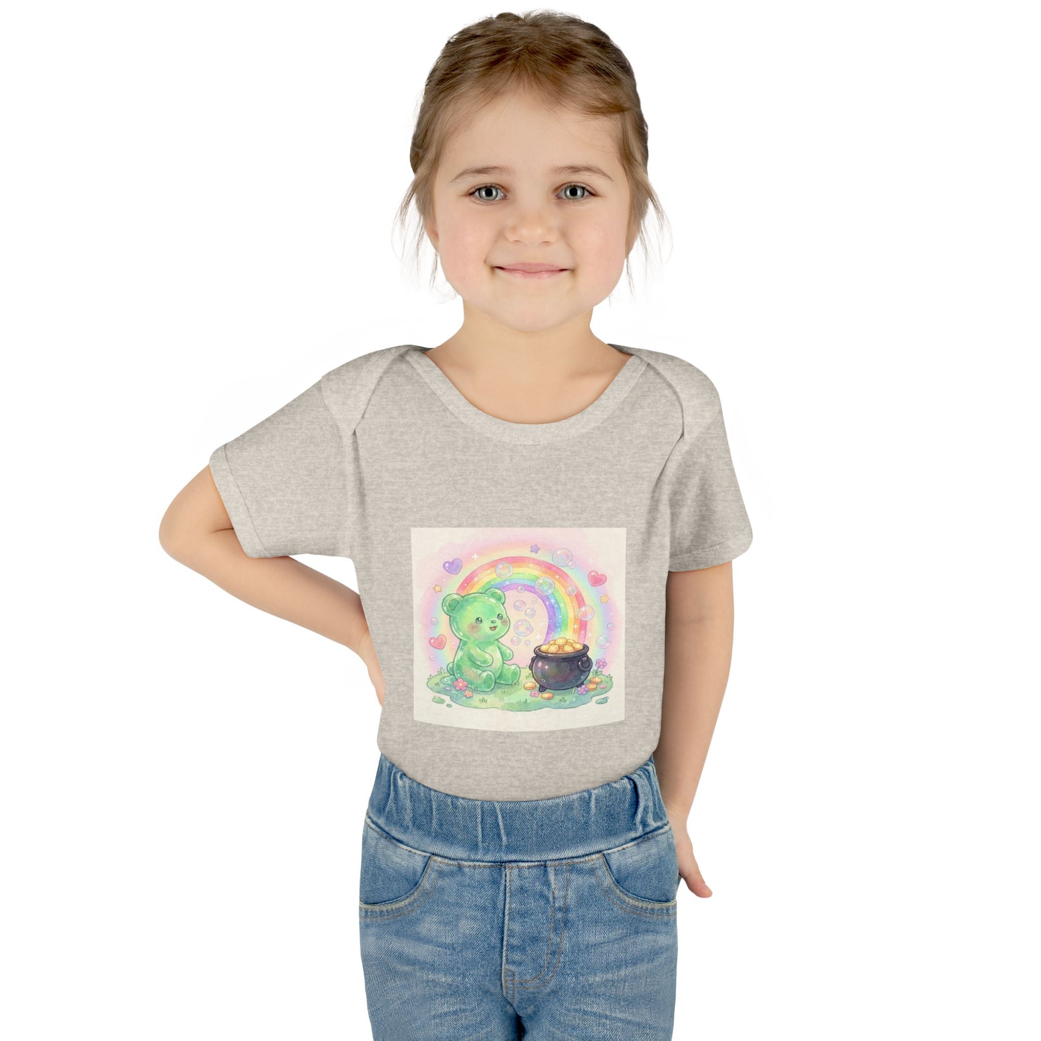 Rainbow Gooey Gummy Bear Found Inner Treasure – Cute St. Patrick’s Day Luck Baby Onesie