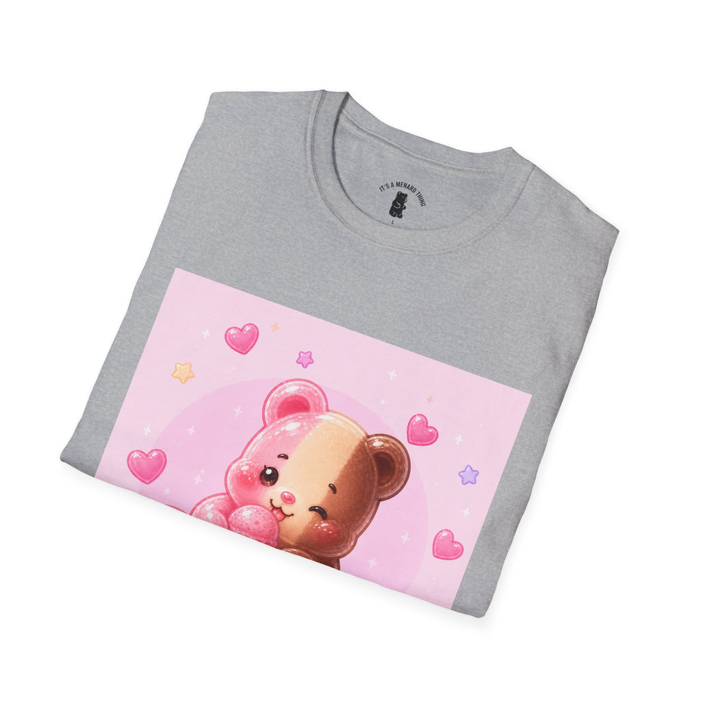 Kawaii Neapolitan Gooey Gummy Bear — Cute Heart Dessert Graphic Tee