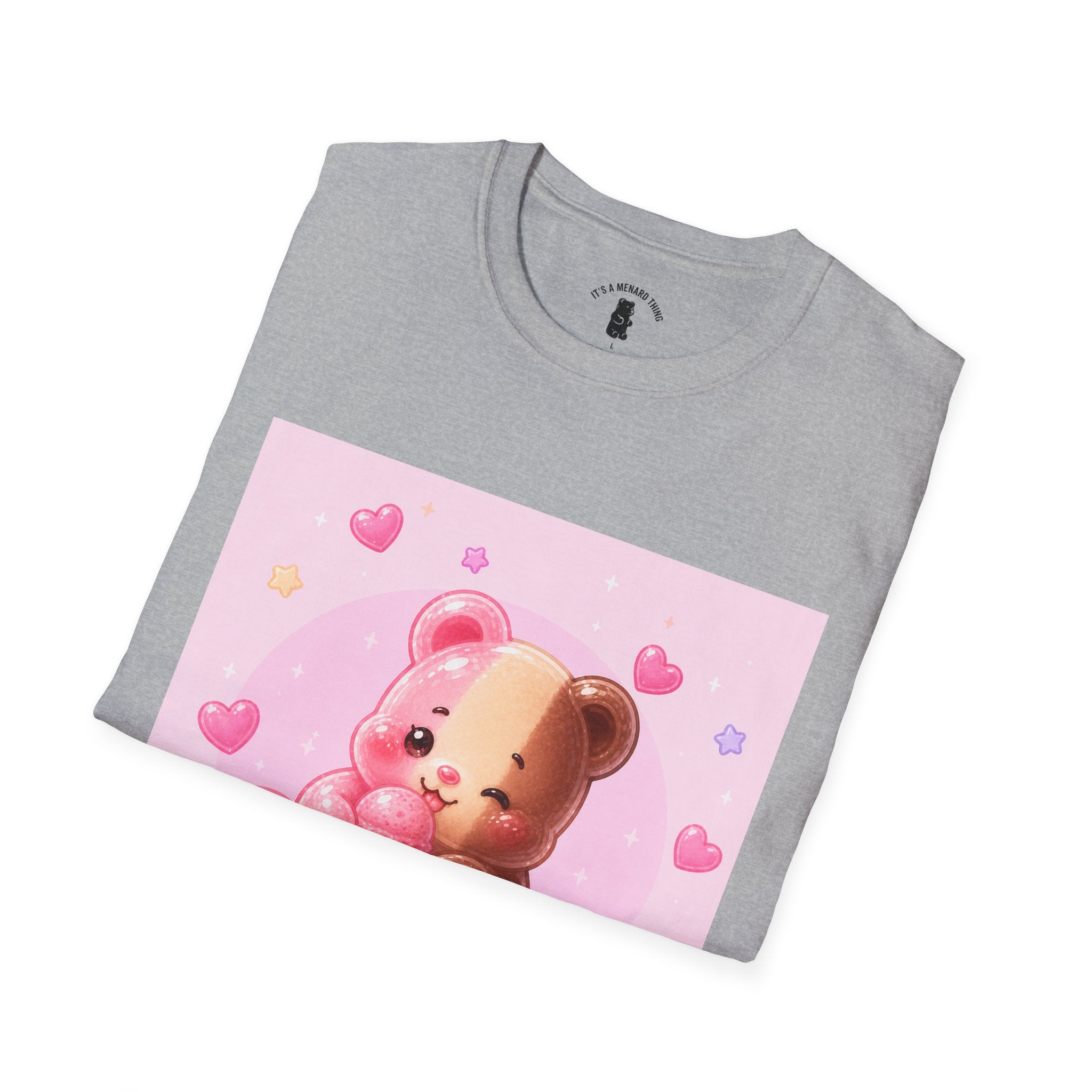 Kawaii Neapolitan Gooey Gummy Bear — Cute Heart Dessert Graphic Tee
