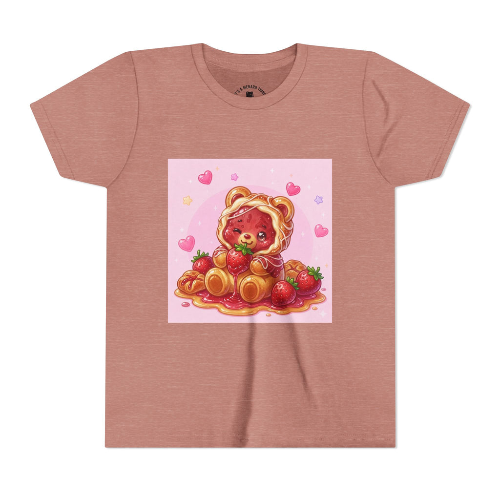 Strawberry Danish Gooey Gummy Bear Graphic Kids T‑Shirt