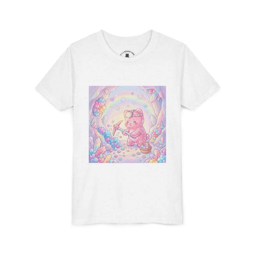 Digging for Crystal Candy Pink Gooey Gummy Bear Illustration
