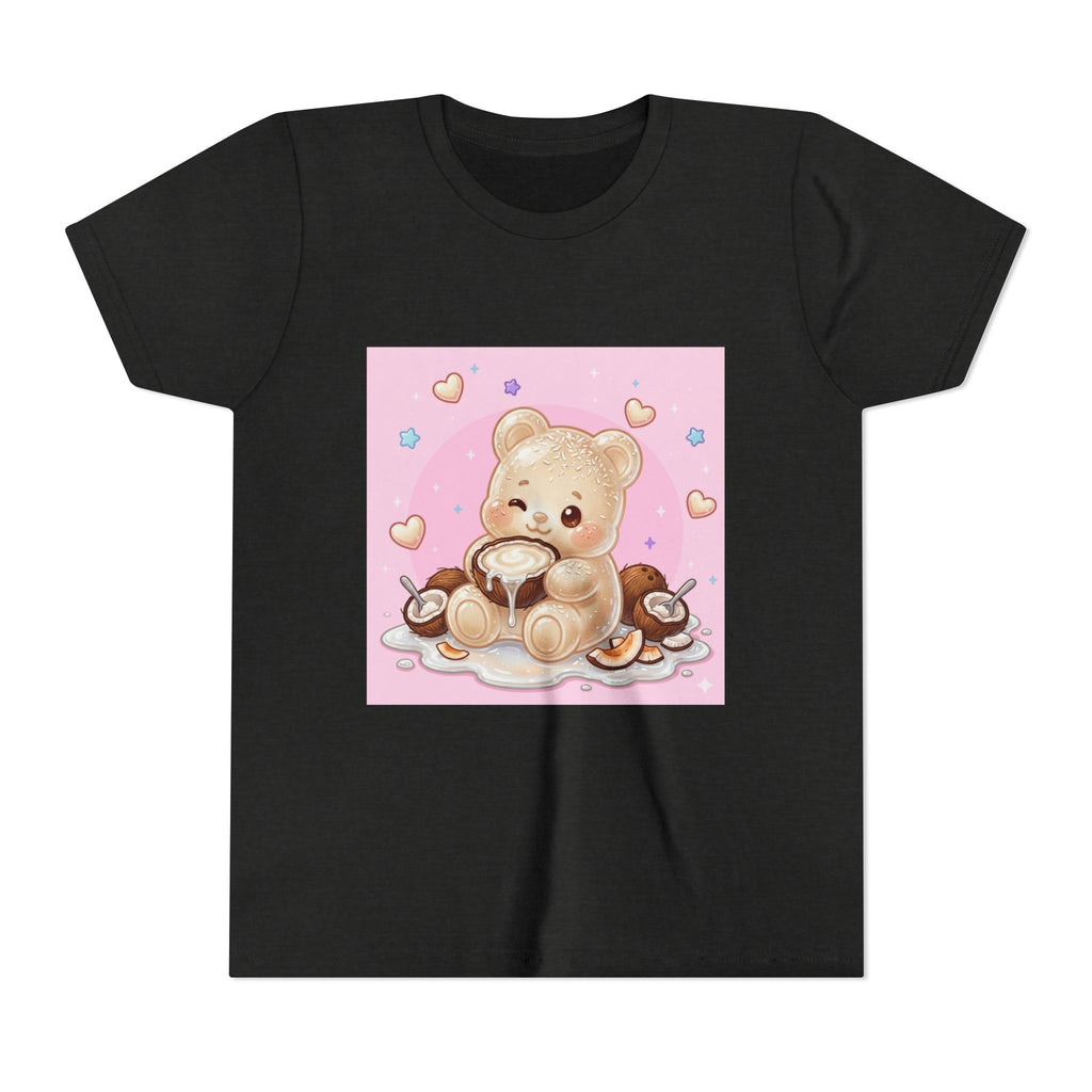 Gooey Gummy Coconut Milk Bear Kids T-Shirt (Pink Hearts)