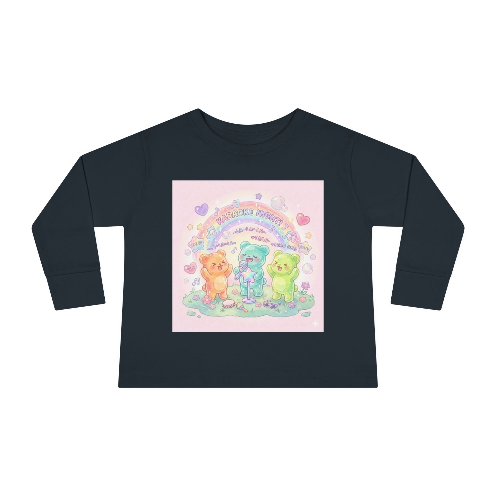Karaoke Day, Oozy Bear Gummy Group Hang Out- Graphic Long Sleeve Shirt